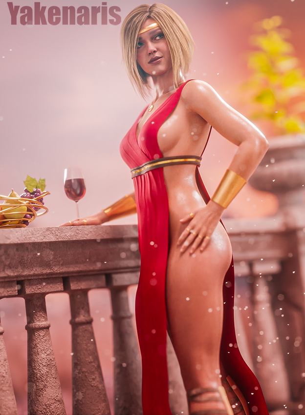 Someone caught Supergirl s attention Supergirl Kara Kara Zor-el Injustice Dc Comics Superhero Injustice 2 3d Porn Pinup Dress Blonde Pale Skinned Female Looking Back Smile