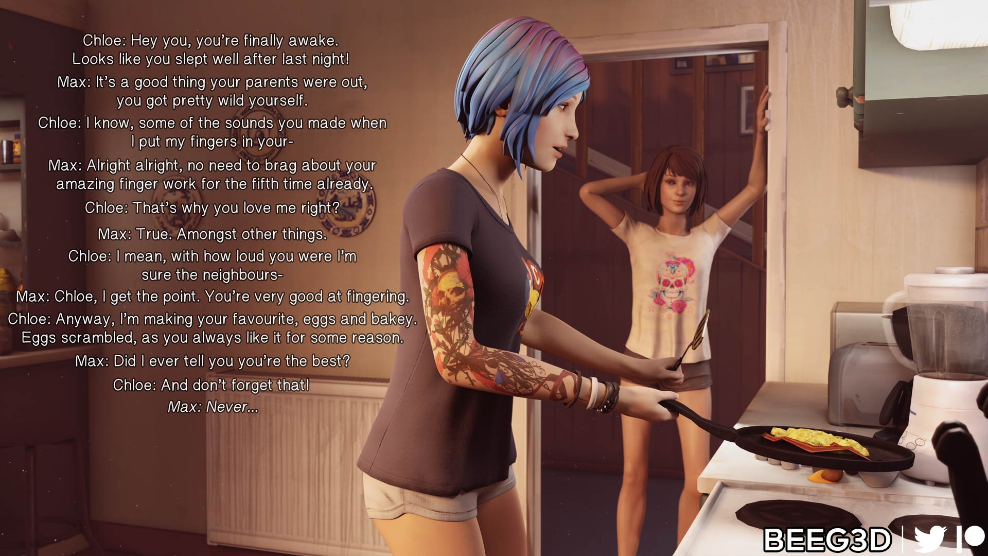Max & Chloe - Morning Breakfast Part 1 Life Is Strange Max Caulfield Chloe Price Lesbian 2girls Kissing Eating Pussy Partially_clothed Bottomless