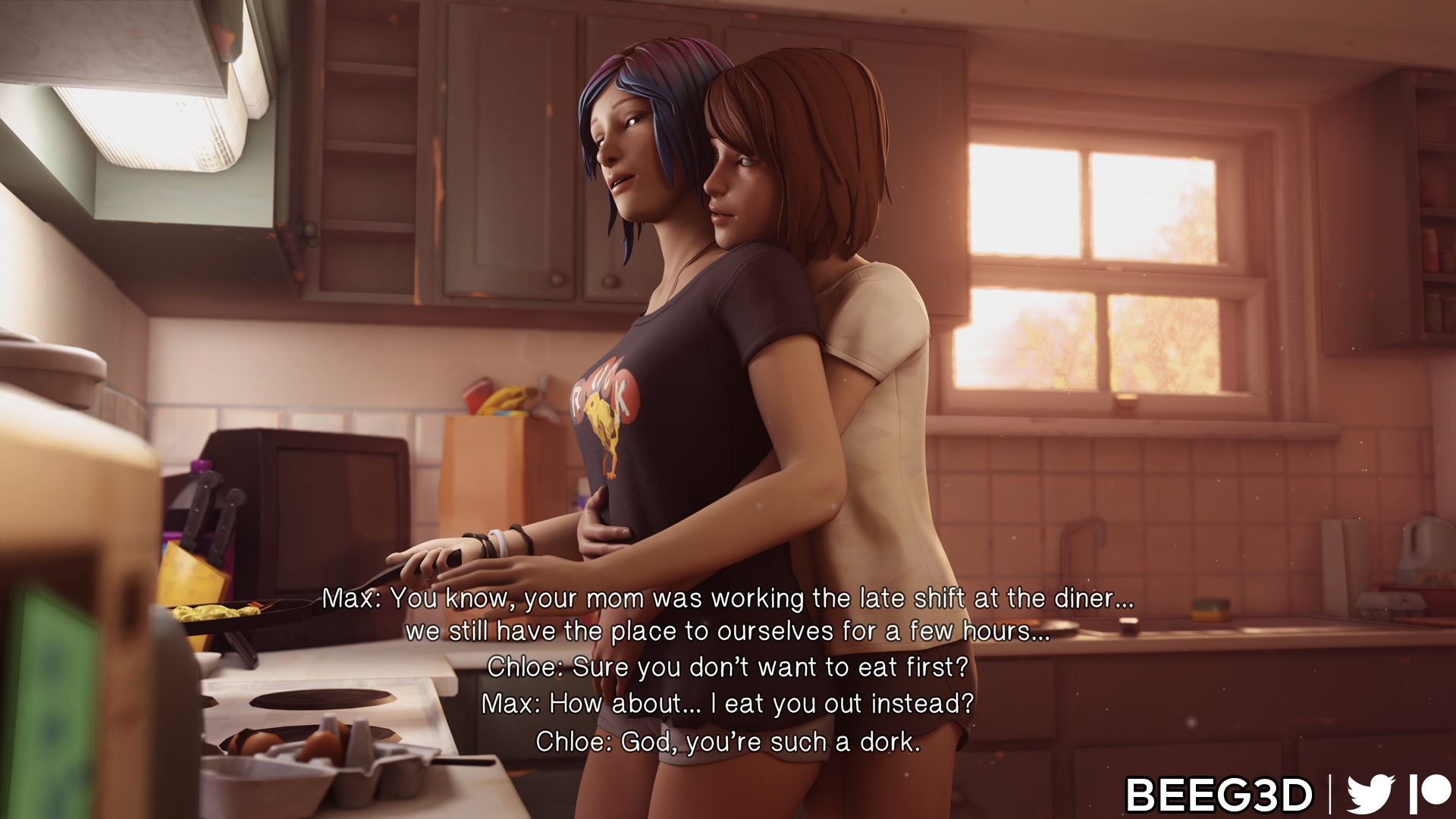 Max & Chloe - Morning Breakfast Part 1 Life Is Strange Max Caulfield Chloe Price Lesbian 2girls Kissing Eating Pussy Partially_clothed Bottomless 2
