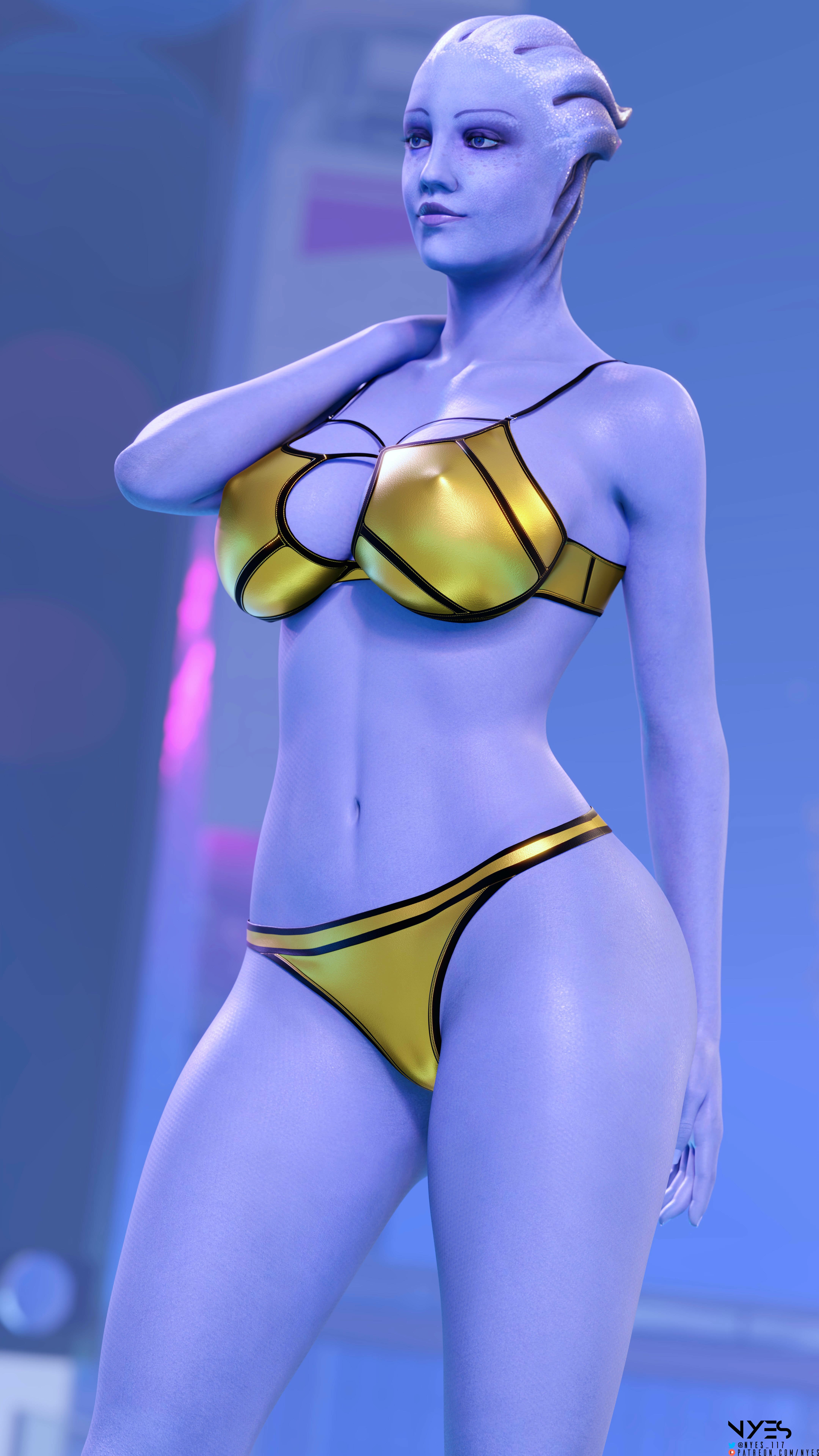 Liara (8K) Mass Effect Asari (mass Effect) Liara Swimsuit Bikini Pinup