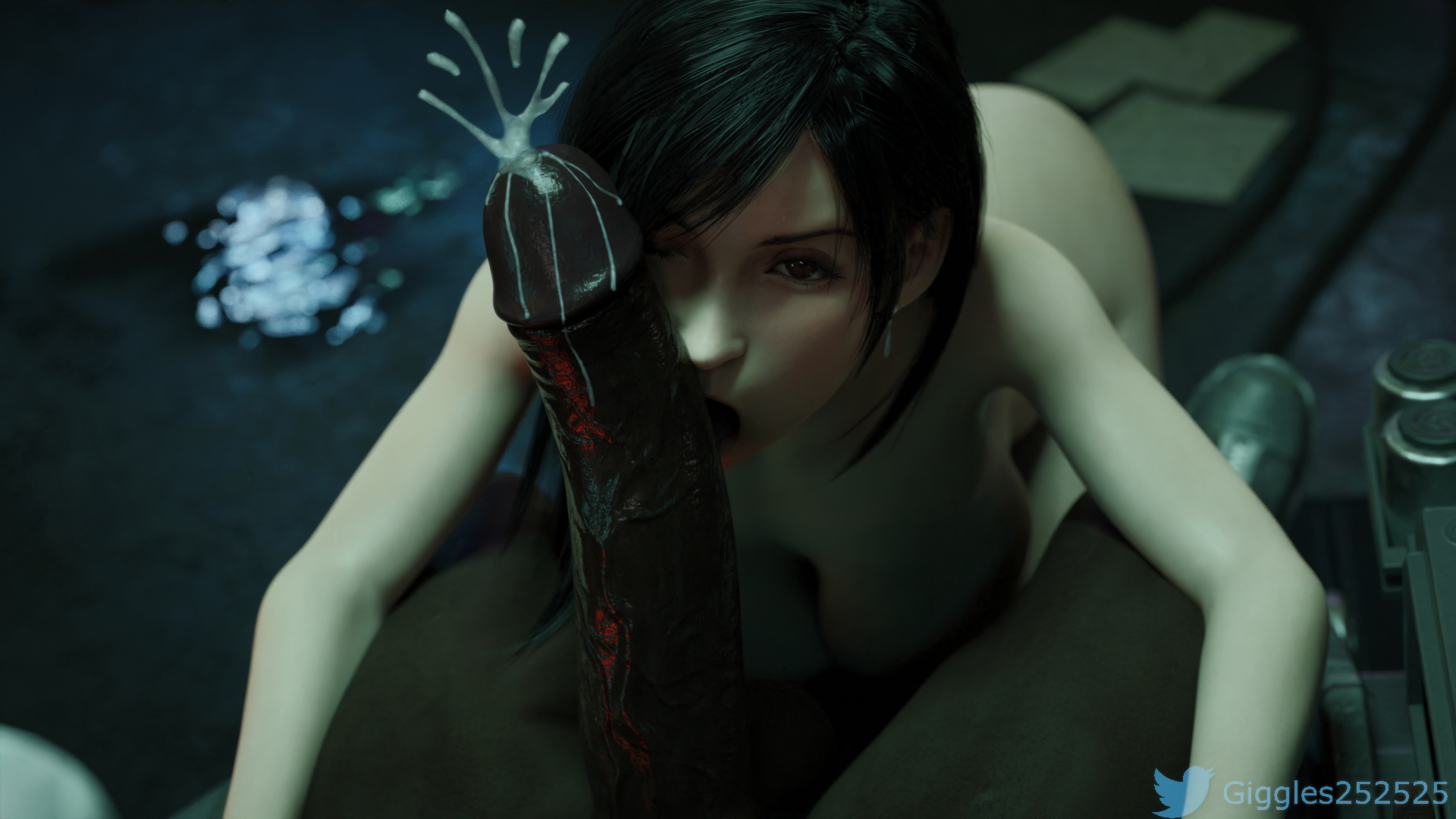 Tifa s Interrogation Tactics Tifa Lockhart Tifa Cum Cum Covered Cum In Mouth Cum Drip Cumshot Handjob Cock In Hand Huge Cock Large Breasts Oral 5