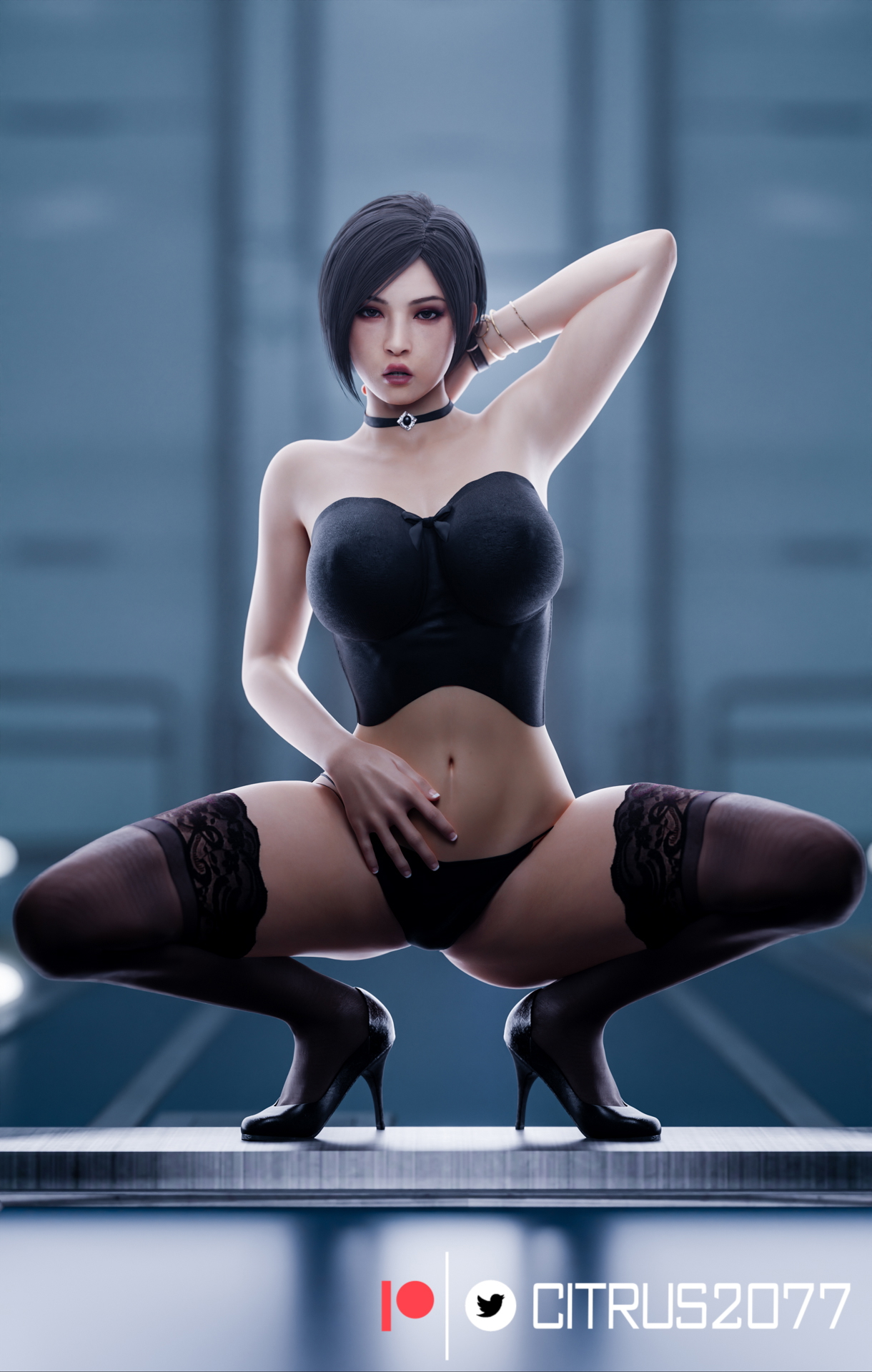 Ada Wong Pinups set Capcom Resident Evil Resident Evil 2 Remake Ada Wong Pale Skinned Female Big Ass Pose Naked Sexy Pinup Ass Thighs Clothed Breasts Tits Boobs Cum Cumshot Sex Vaginal Vaginal Sex 6