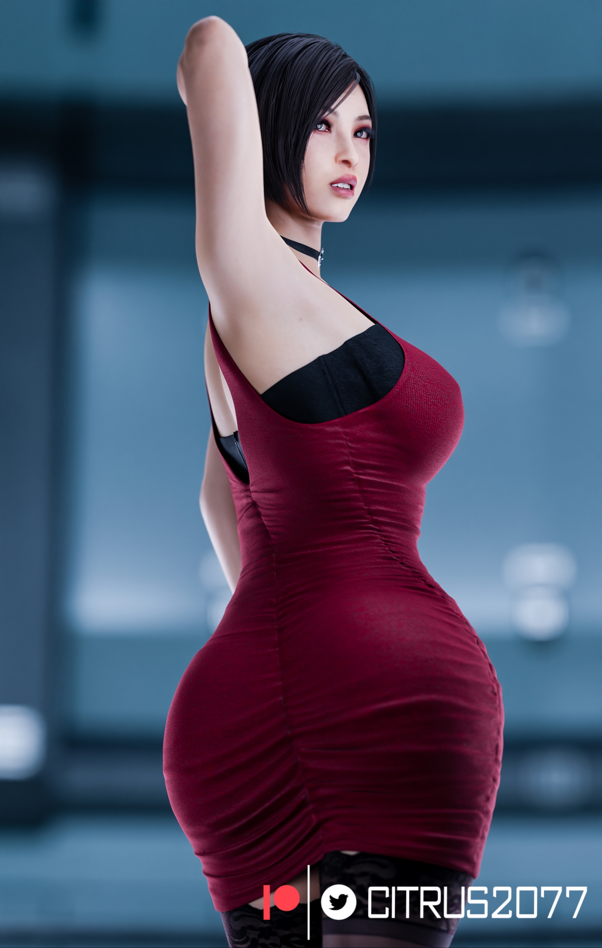 Ada Wong Pinups set Capcom Resident Evil Resident Evil 2 Remake Ada Wong Pale Skinned Female Big Ass Pose Naked Sexy Pinup Ass Thighs Clothed Breasts Tits Boobs Cum Cumshot Sex Vaginal Vaginal Sex 10