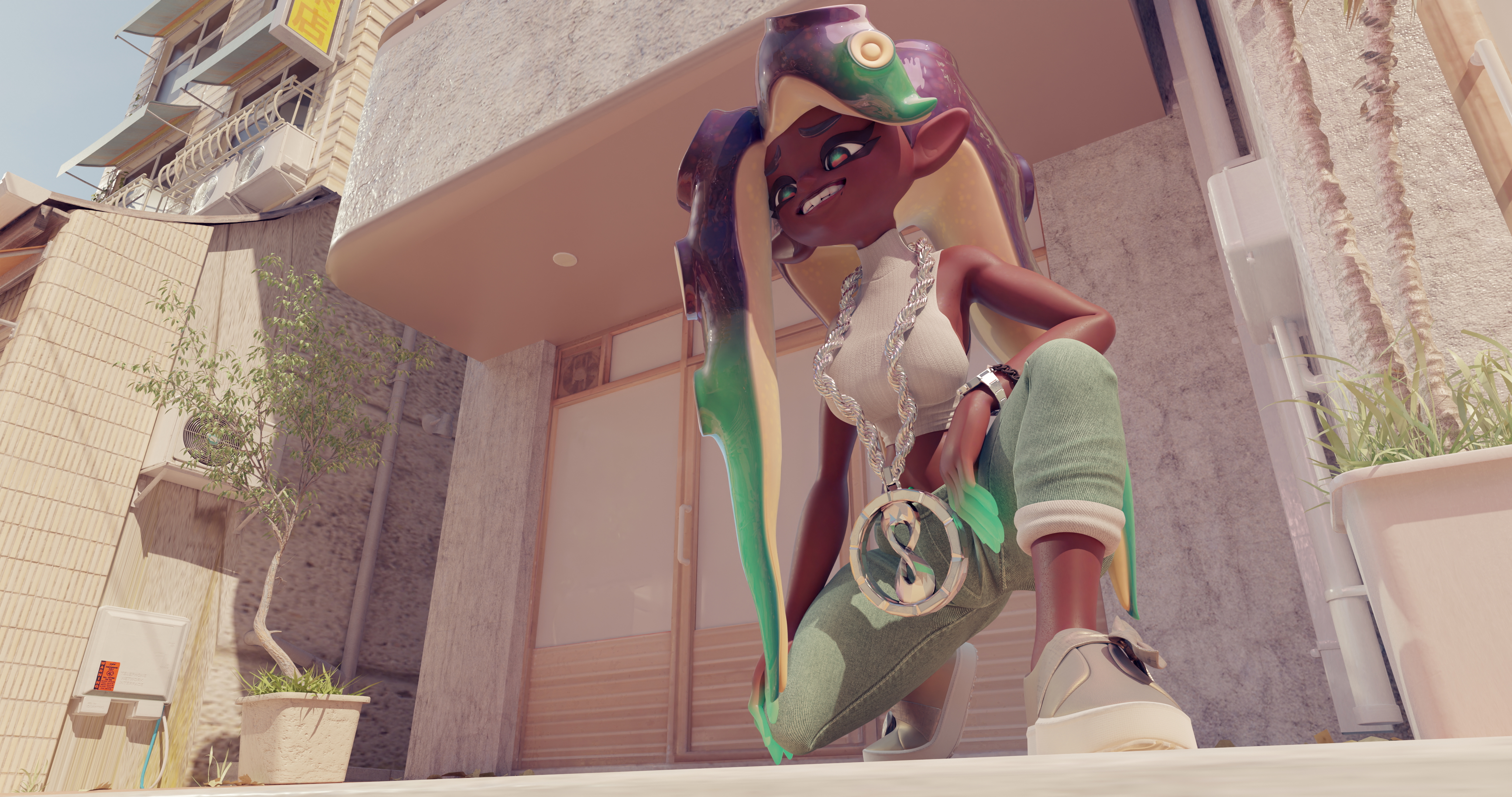 Marina hanging out Splatoon Marina Sfw Happy Face