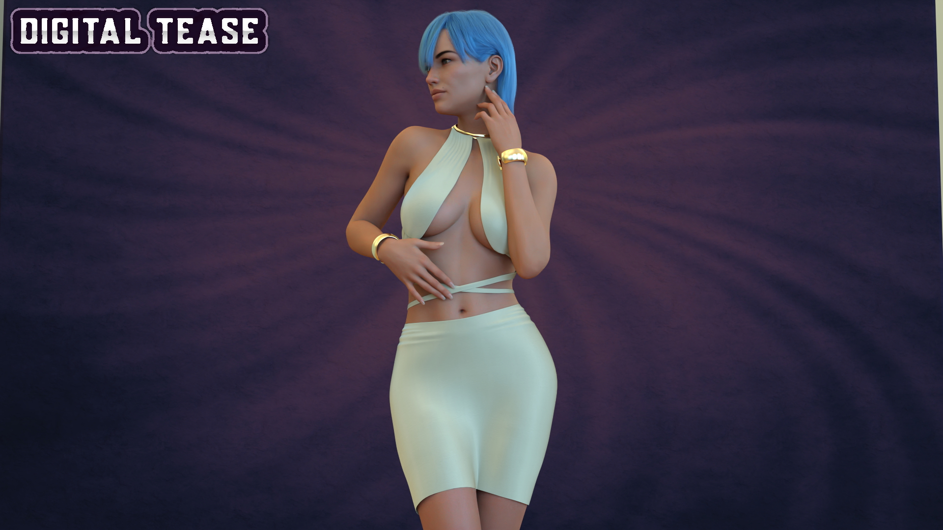Blue hair is hot...  Dress Boobs 6