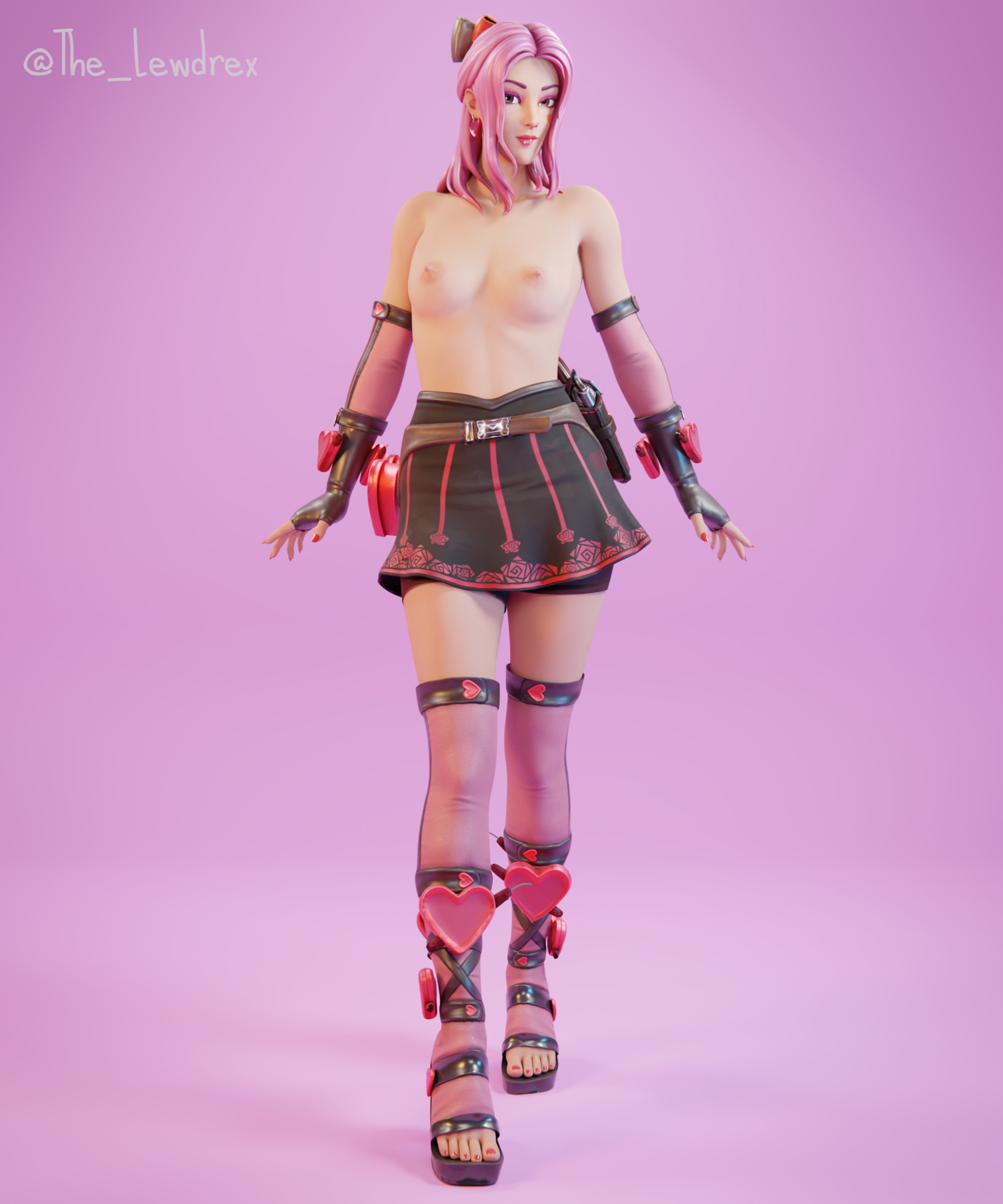 Lovely Fortnite Lovely (fortnite) 1girl Naked High Heels Solo Pinup