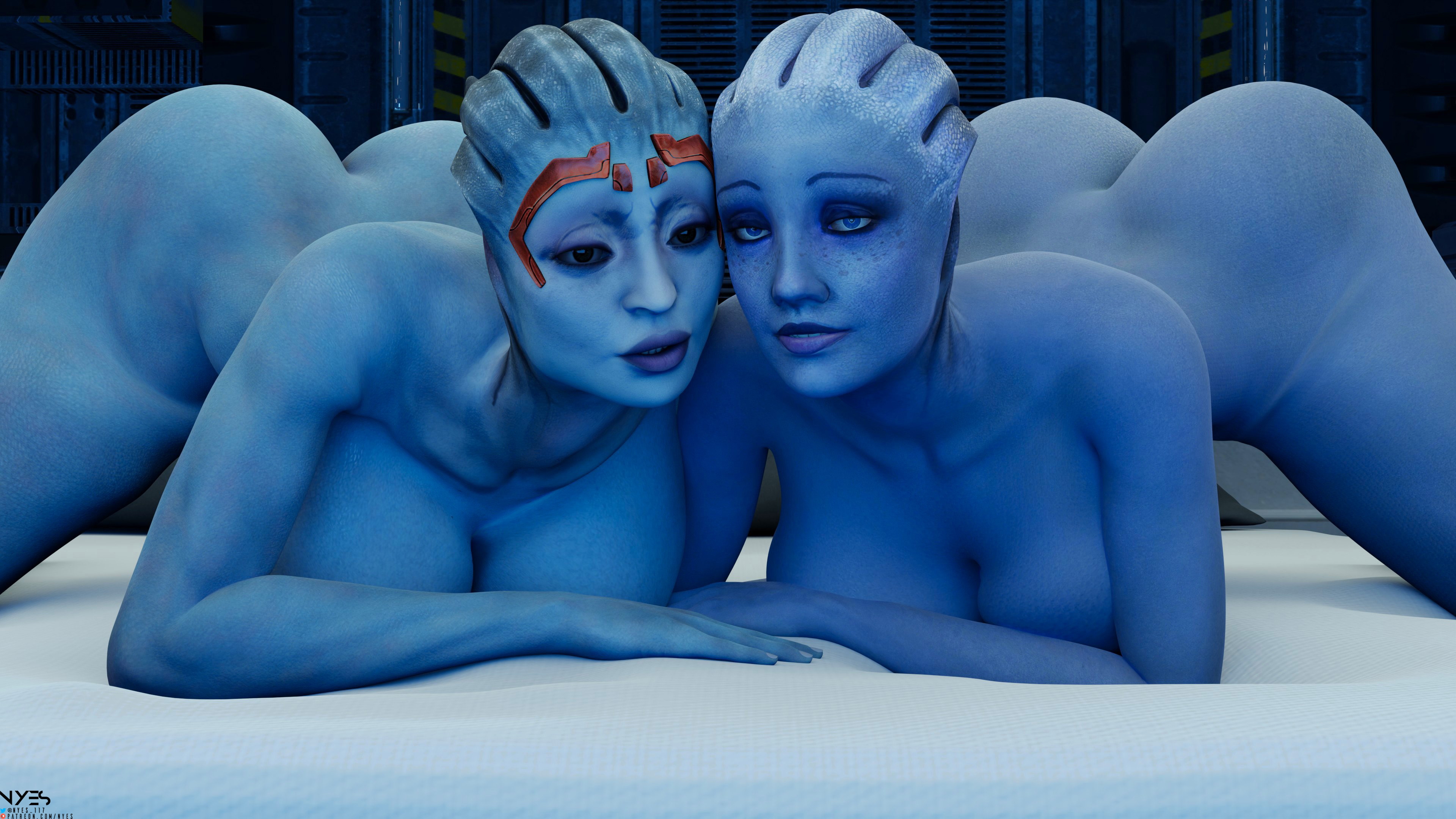 Samara & Liara (Commission) Mass Effect Asari (mass Effect) Samara Liara Nude Big Tits Big Ass