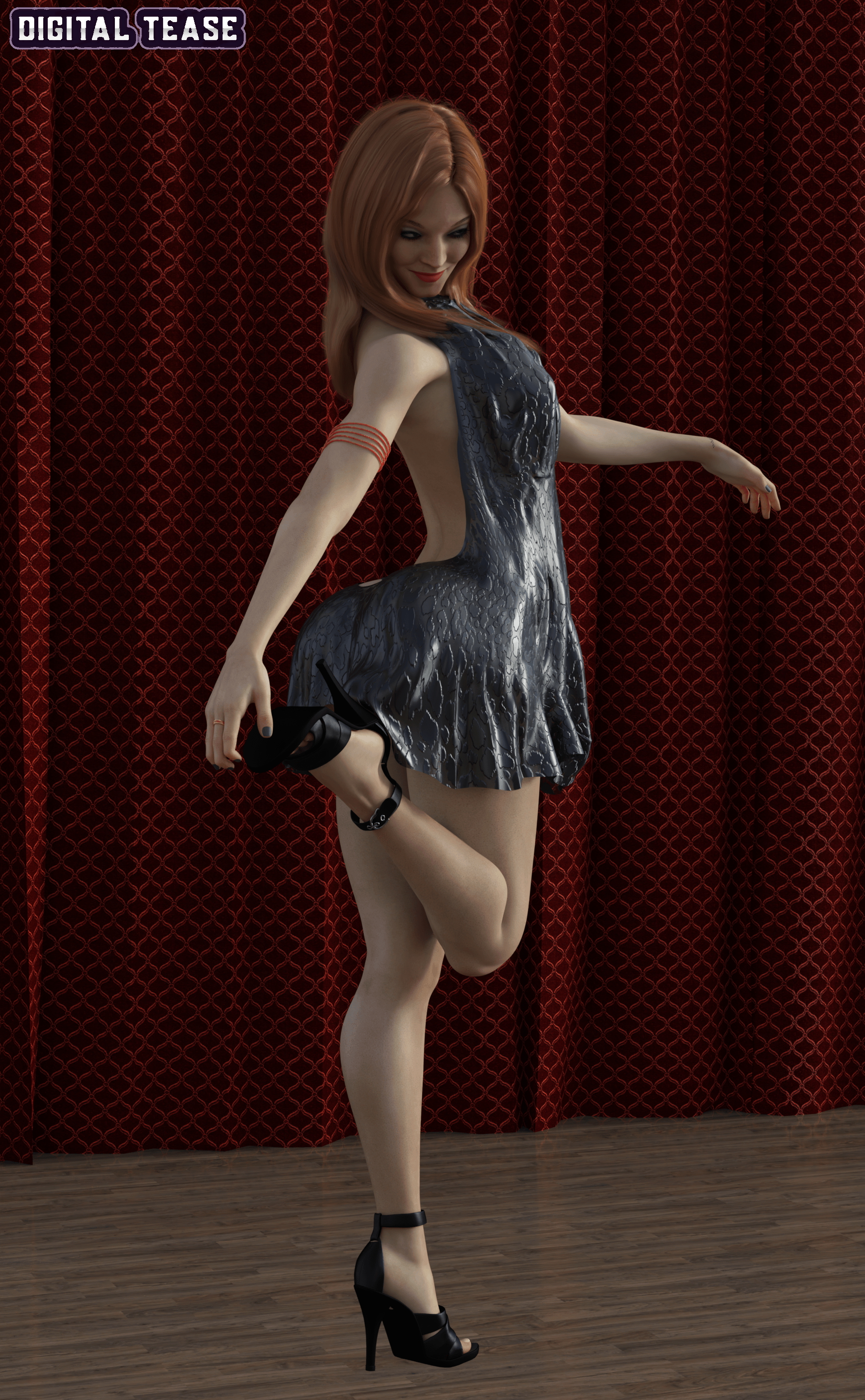 A public tease!  High Heels Dress Ass Thong Legs 4