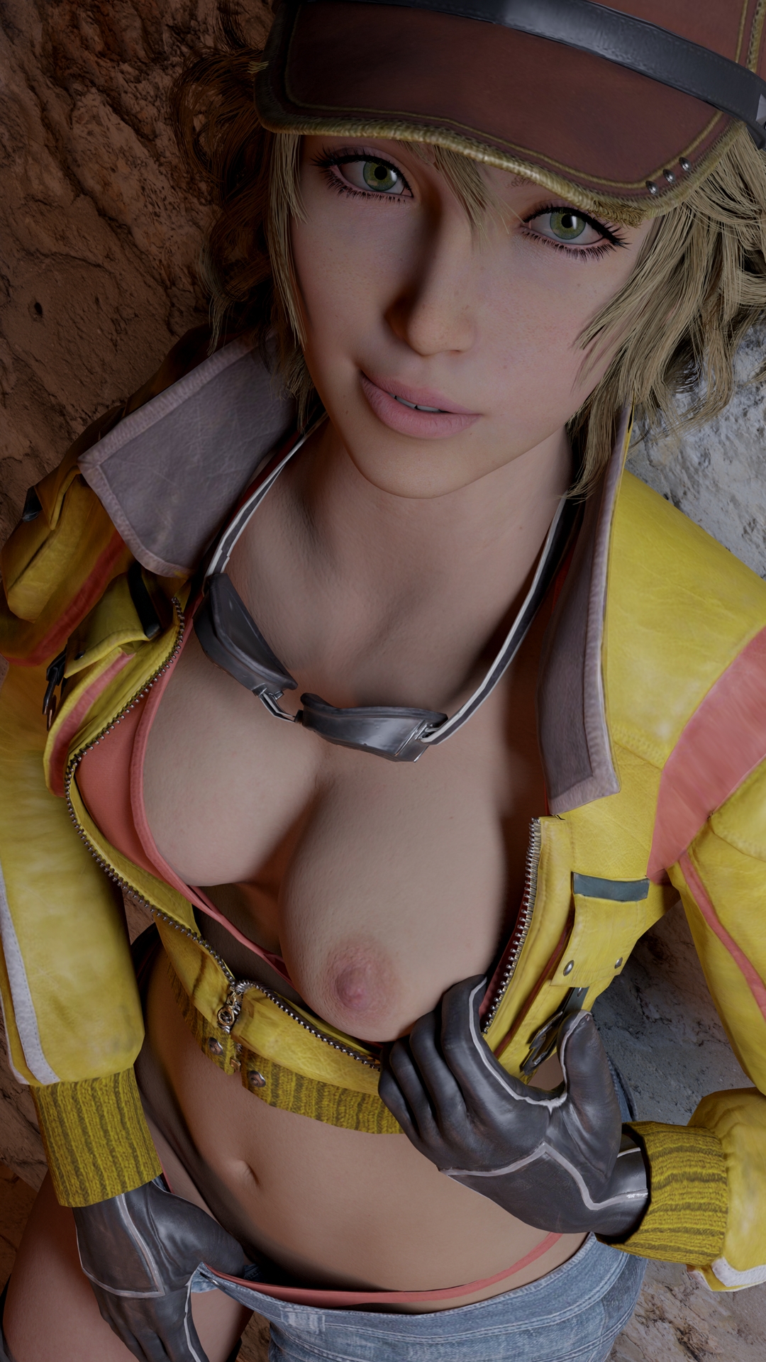 Cindy Aurum Final Fantasy Final Fantasy Xv Cindy Aurum Breasts Flashing Mechanic 2
