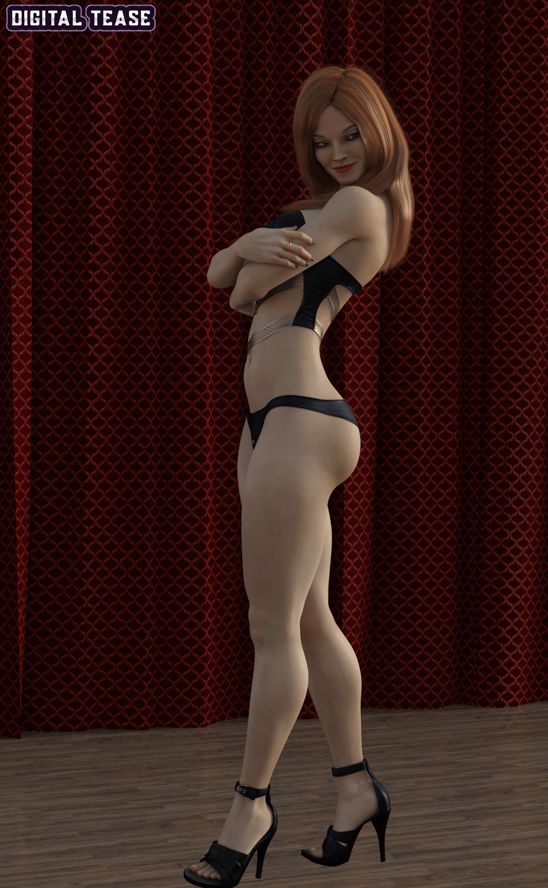 She wants you so bad...  Swimsuit High Heels Kiss Legs 3