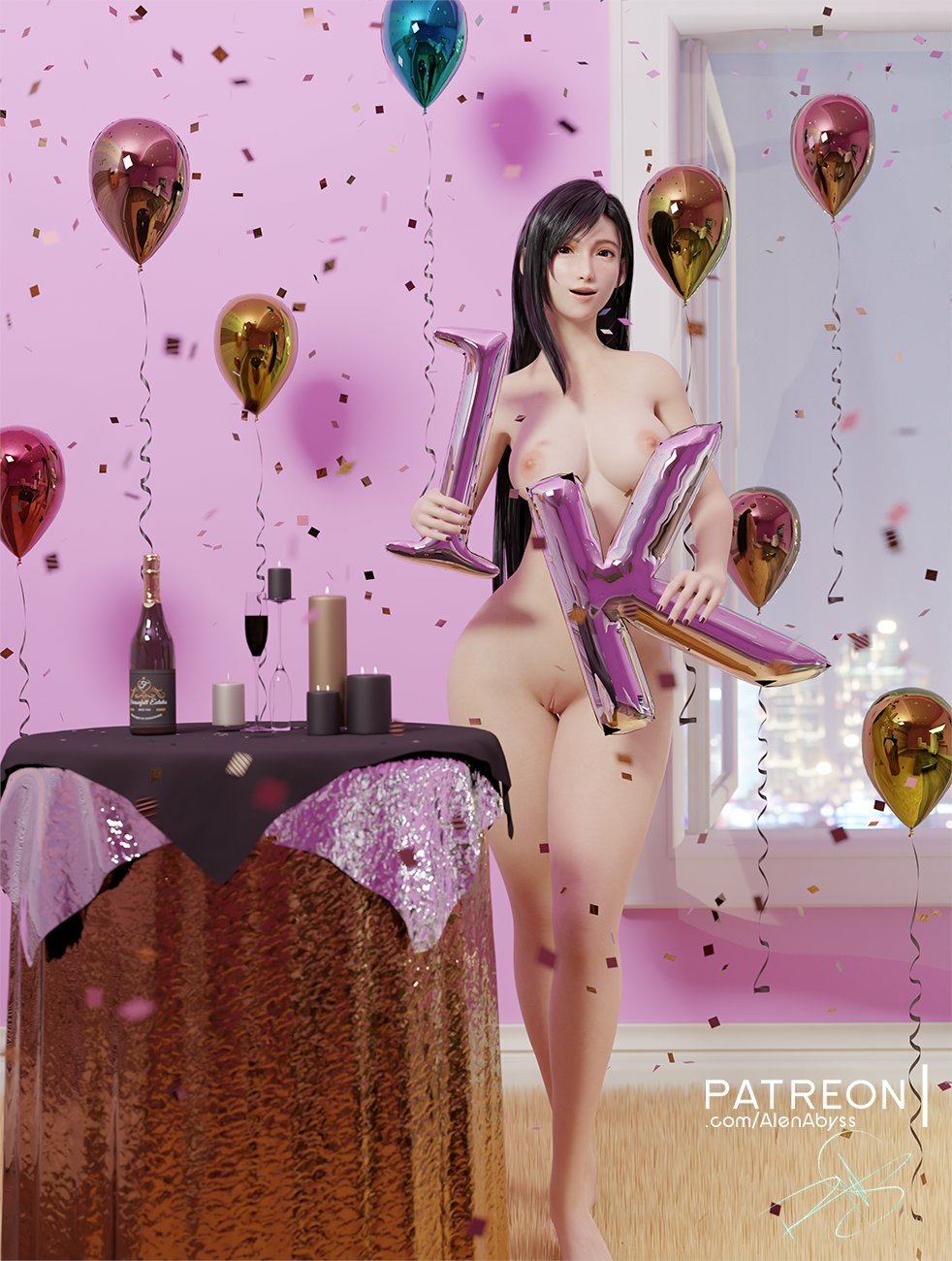 We reached the milestone of 1k followers!! 🥳🥳 I. Tifa Lockhart Final Fantasy Naked 3d Girl Sexy Pussy
