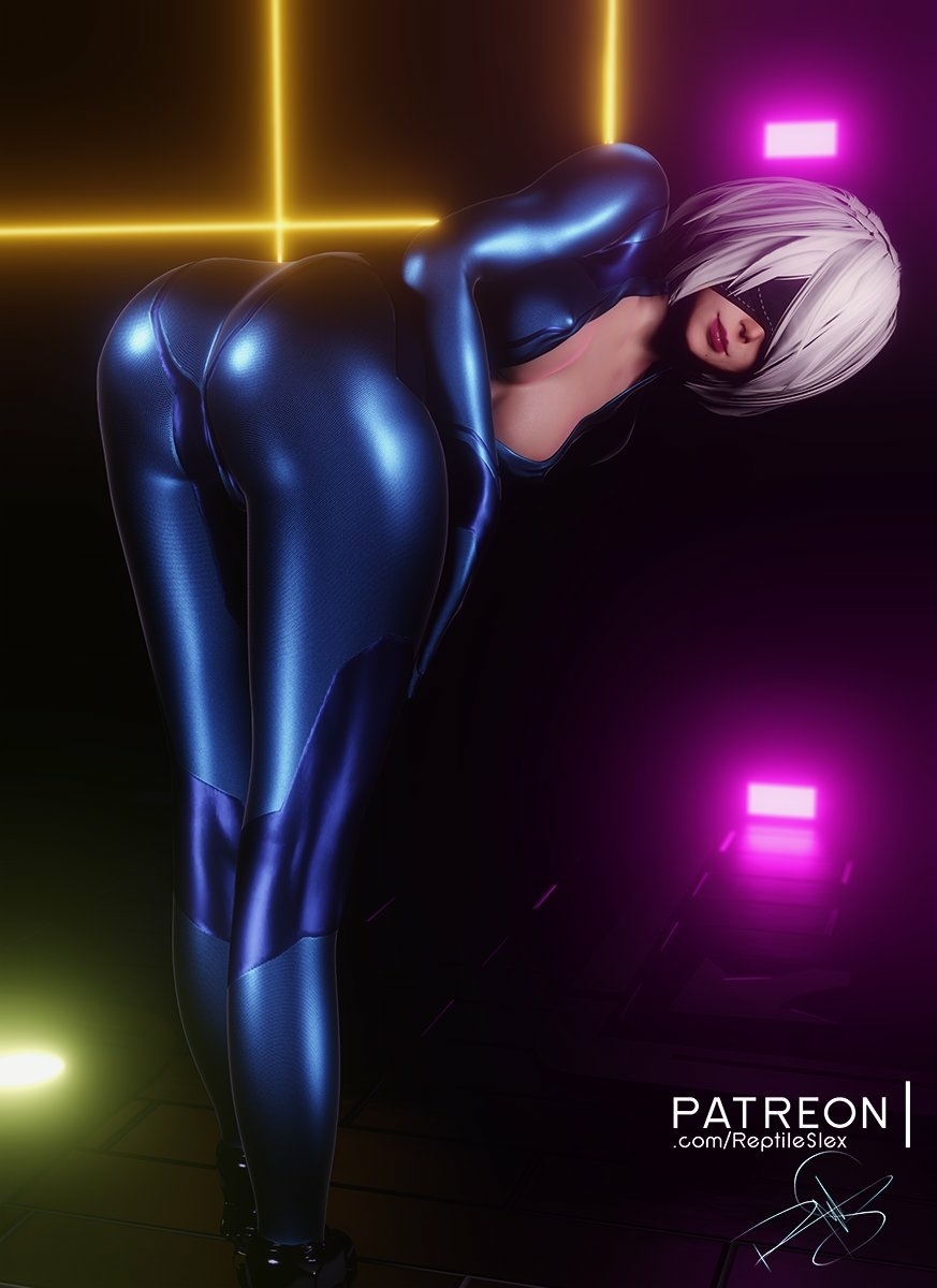 Juicy #2b 😋 Nier Automata 2b Samus Aran (Metroid) Latex Suit Sexy Rule34 Sfw