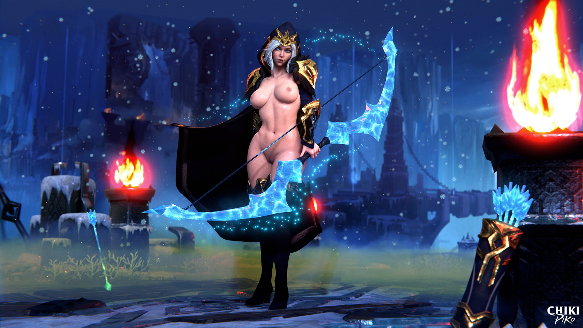 Ashe in Freljord Ashe Legs Boobs Big Tits Big Ass Big Booty Striptease Stripper Stripping Rule34 Rule 34