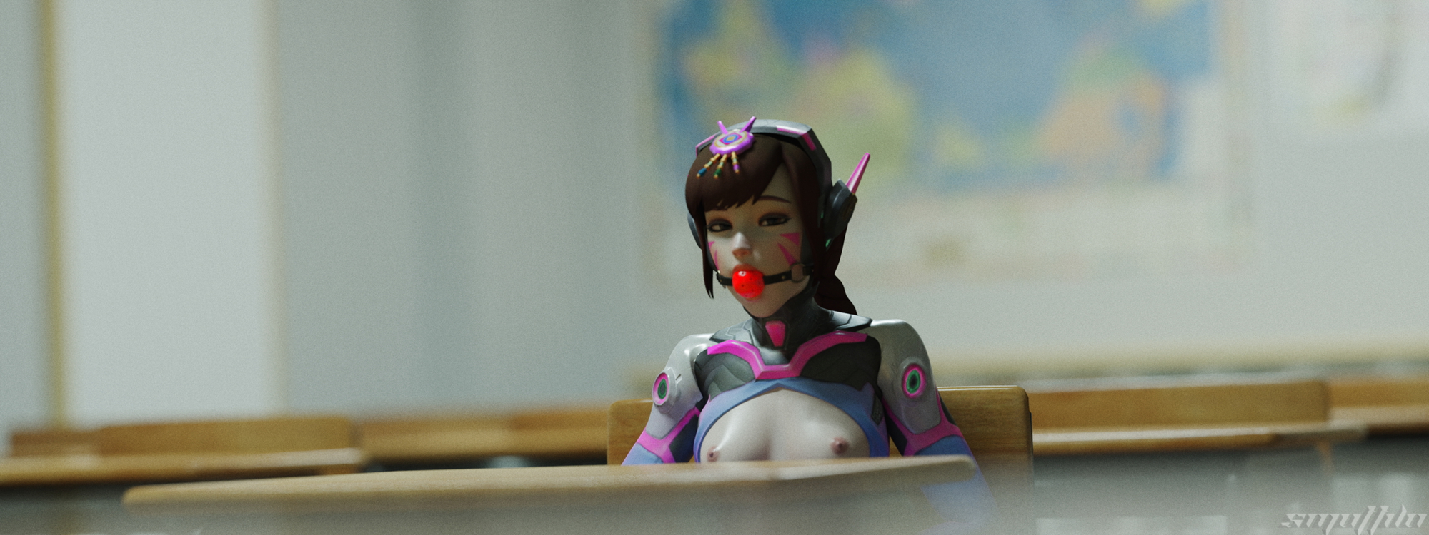 Dva stays for extra credit Dva (overwatch) Overwatch Bdsm Gag Ball Butt Butt plug Ass Big Ass Pose Posing Male Pov Pov