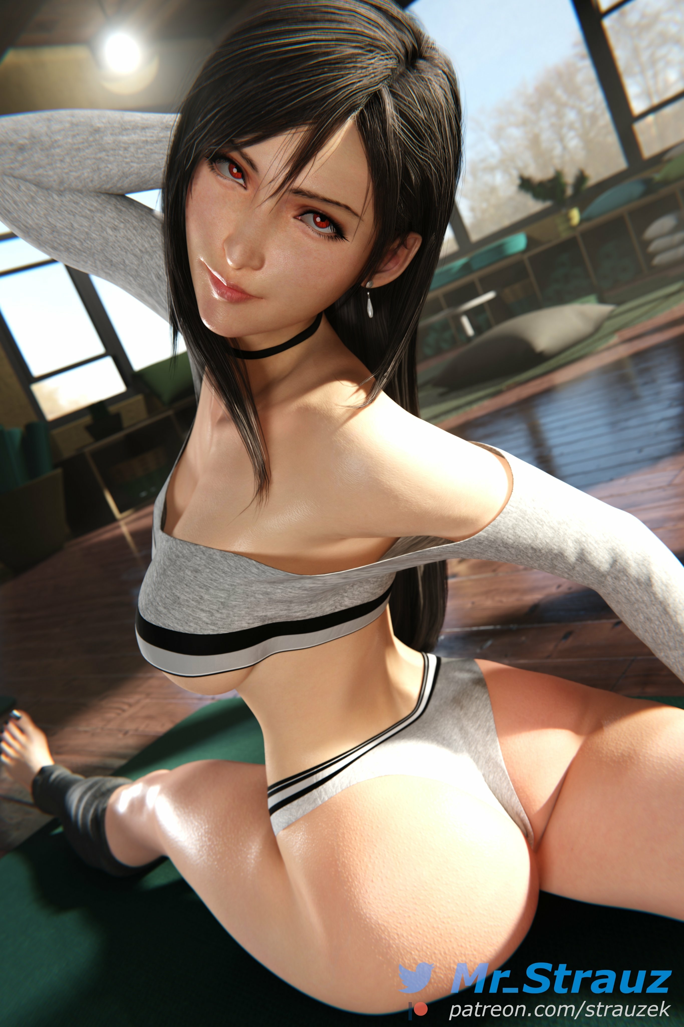 Yoga session with Tifa (Part -1 and 2) Tifa Lockhart Final Fantasy 7 3dnsfw Big Ass Big Tits Nude Clean Pussy Yoga Partially_clothed Stretching 9