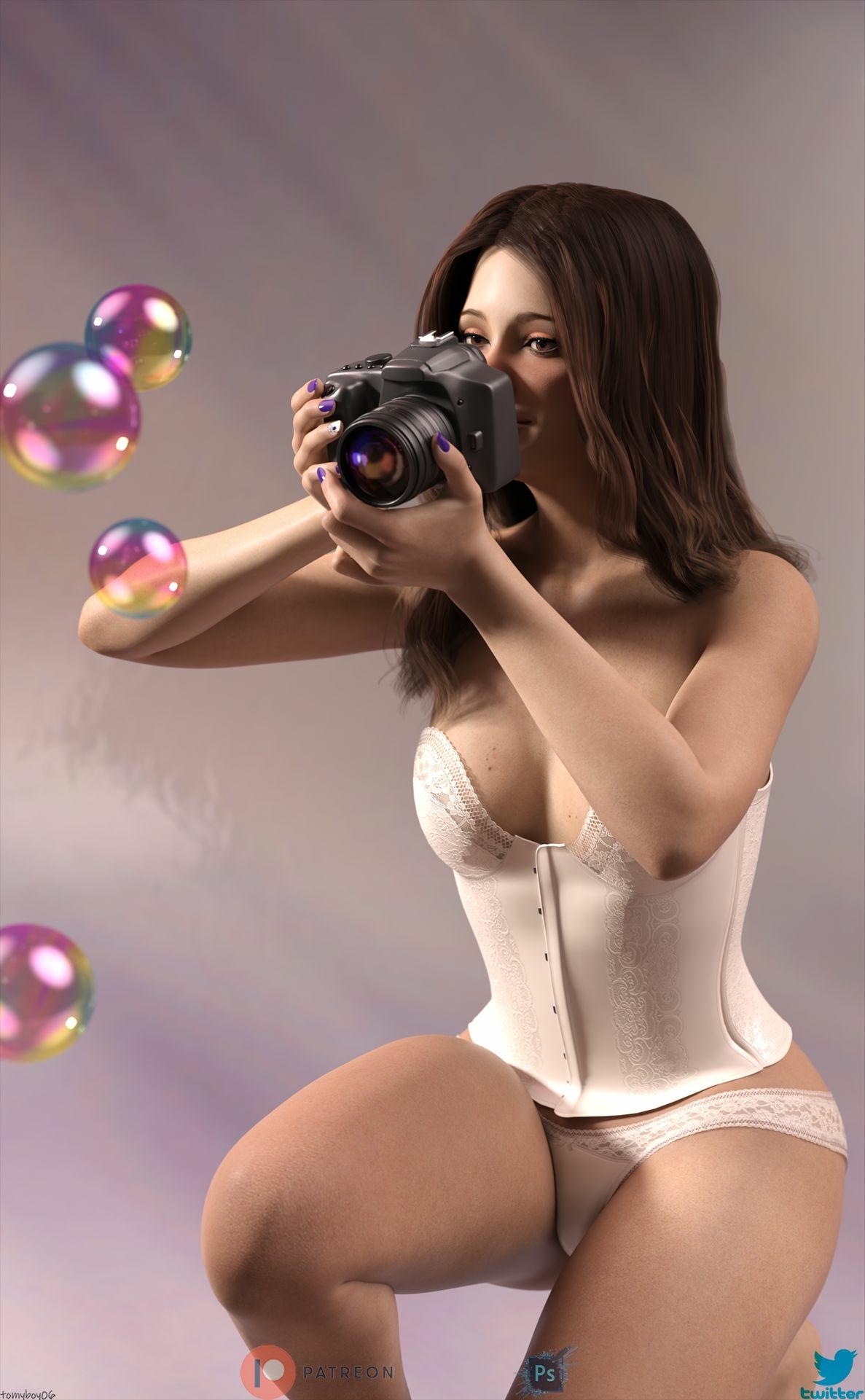 tomySTYLEs Sara - Bubbles  3d Girl 3dnsfw Nude Nsfw 2