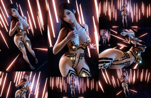 Tifa Black Tape Project Tifa Lockhart Final Fantasy 7 3dnsfw Big Ass Big Tits Nude Clean Pussy Taped 2