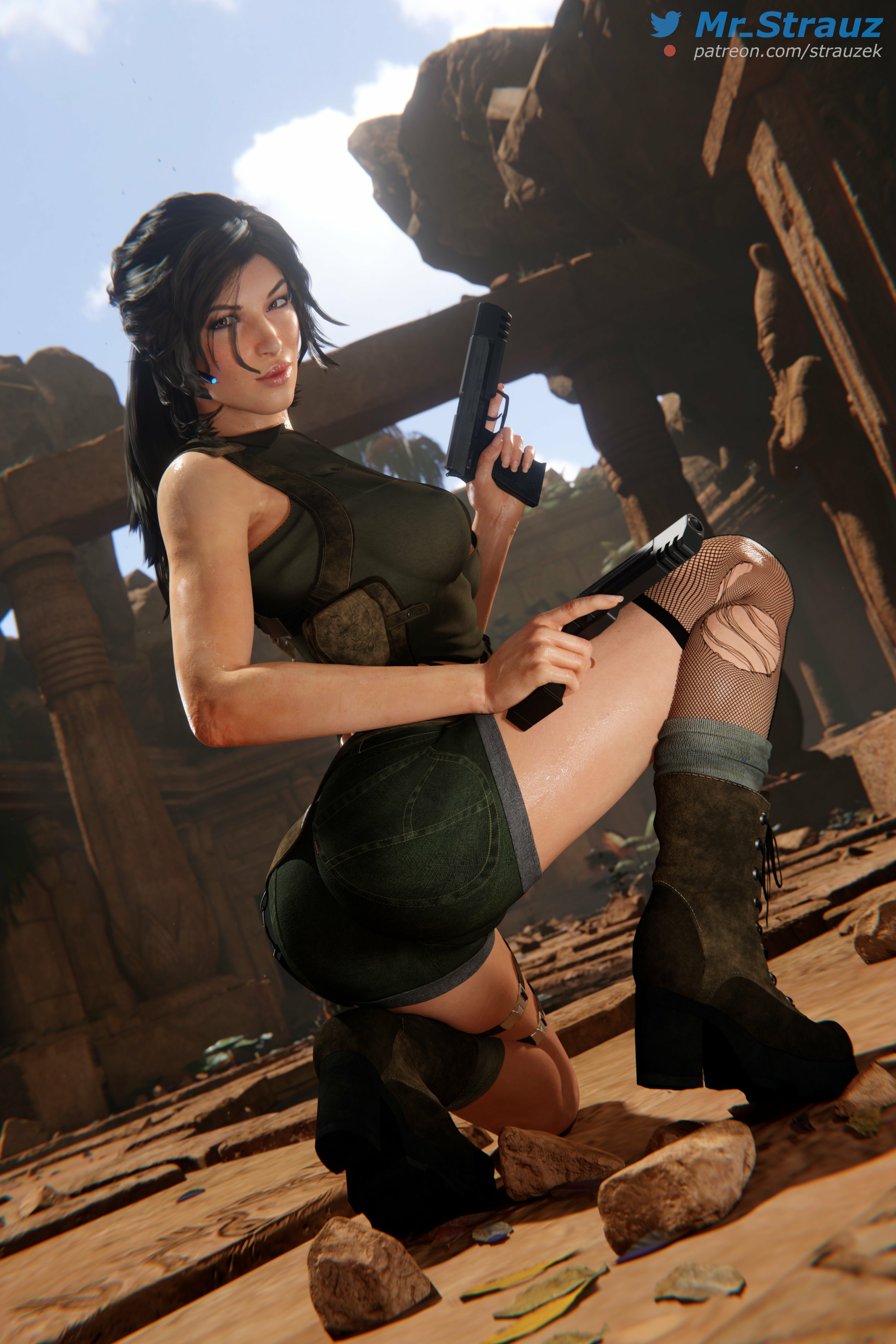 Lara Croft Wallpaper Lara Croft Tomb Raider 3dnsfw Big Ass Big Tits Nude Clean Pussy Stockings Sweaty 3