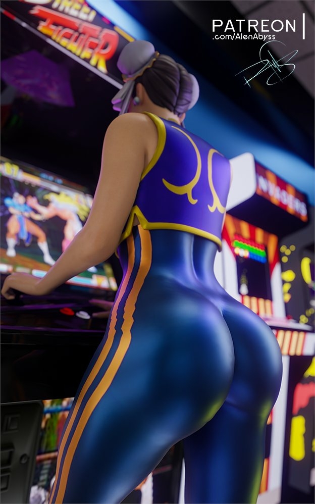 Chun Li caught while playing👀 Chun Li Street Fighter Fortnite Big Booty Latex Sexy 3d Girl