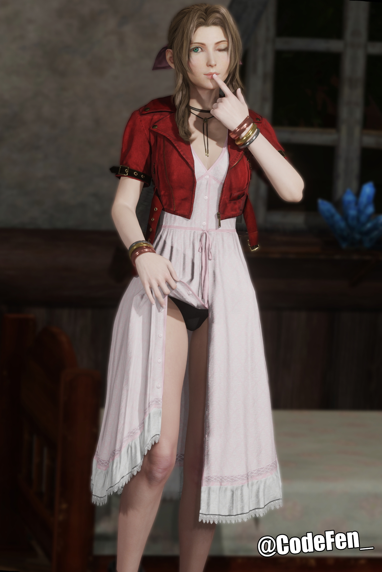 Aerith giving you a quick tease.