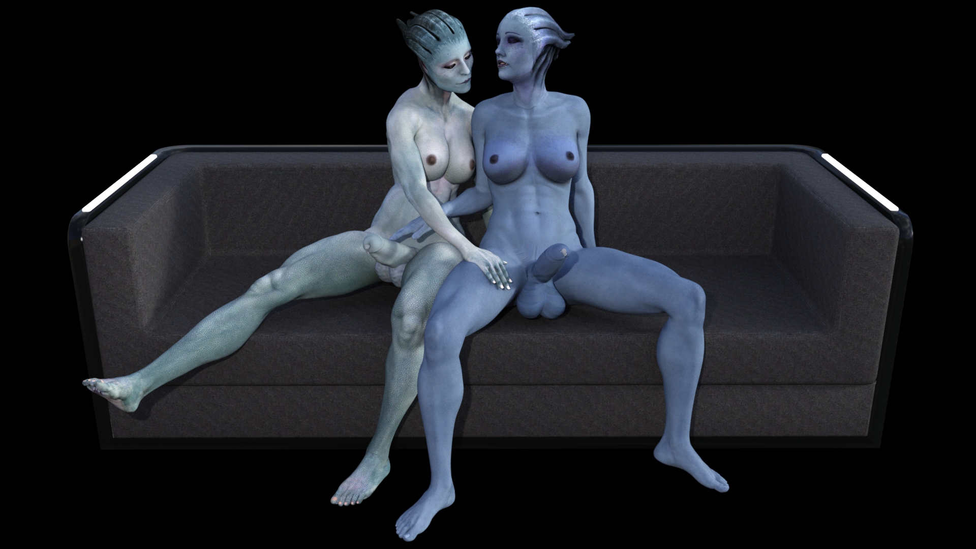 Samara & Liara - Foreplay (Full) Asari (mass Effect) Liara Samara Mass Effect Dickgirl Futanari Horsecock
