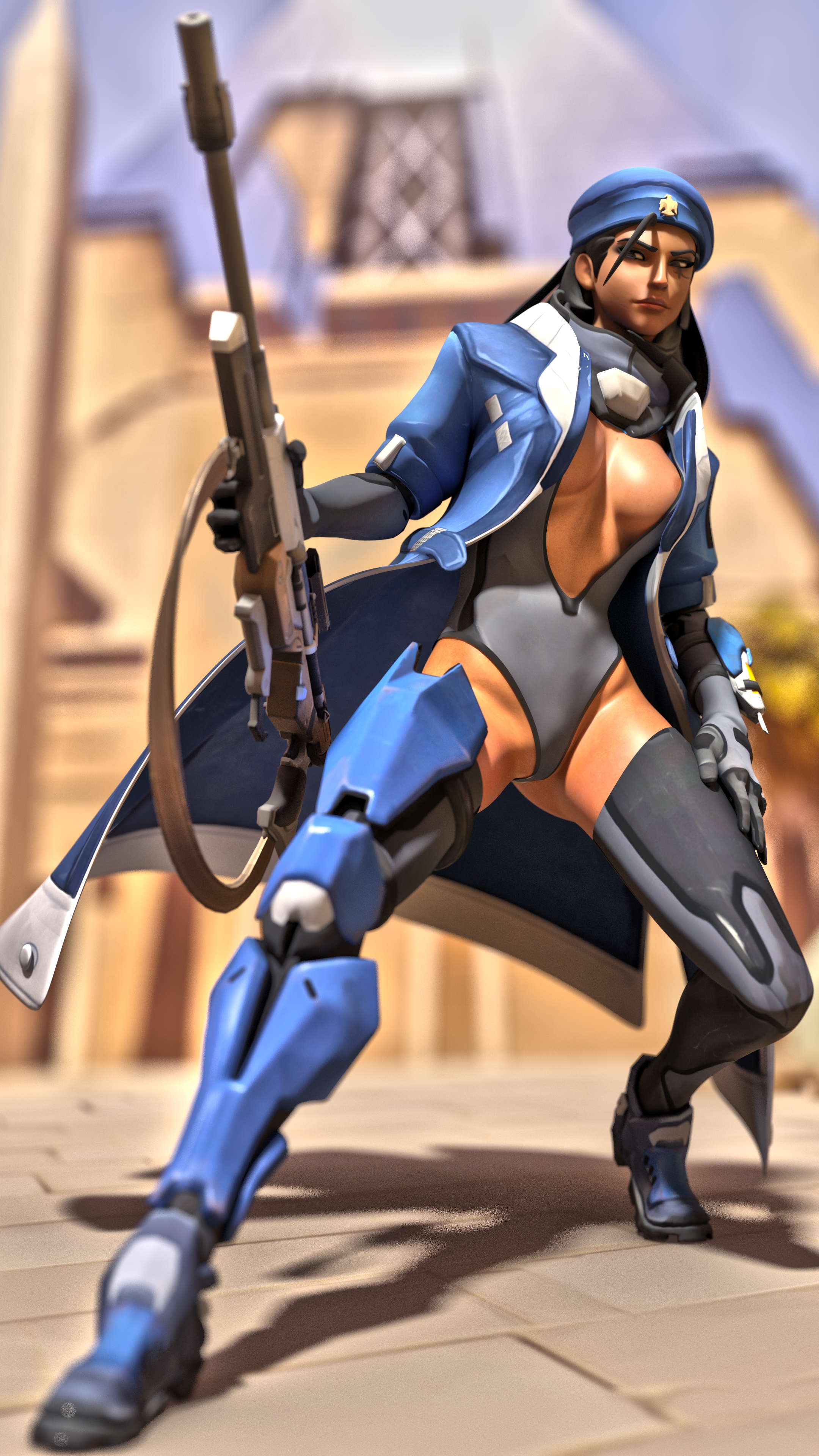 Ana Images in 4K Ana (Overwatch) Overwatch Gun Half Naked Pussy Big Tits 3d Porn