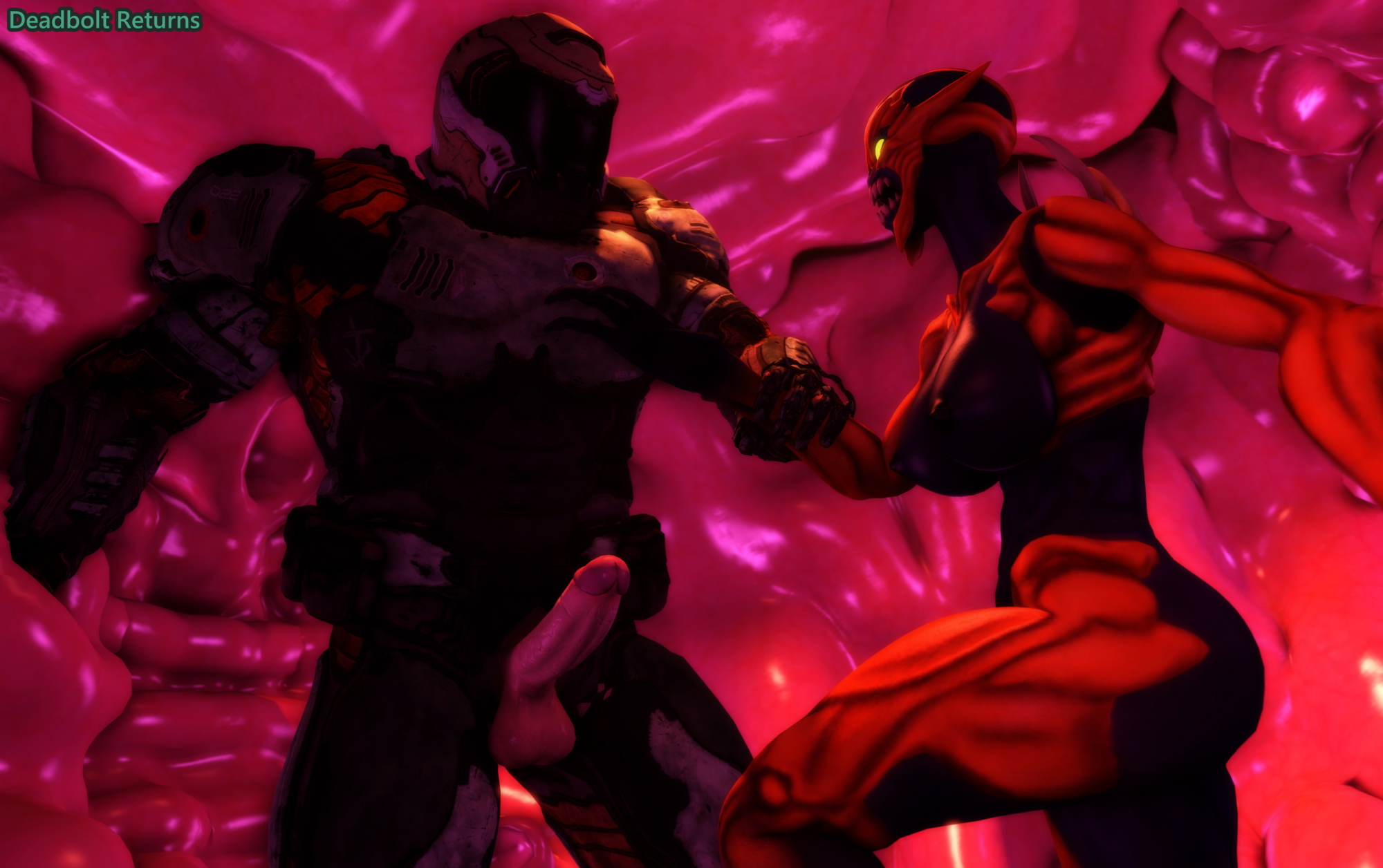 Doomslayer caught or She-imp tricked Doom Imp (doom) Rule 34 Rule34 Sfm Source Filmmaker 2