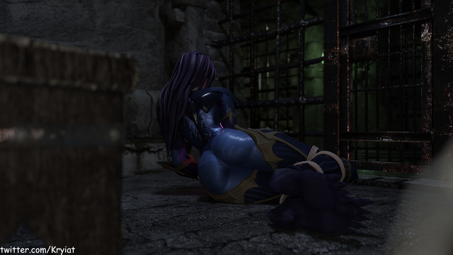 Kai Sa Gets Banned League Of Legends Kai'sa Rope Bondage 3d Girl Dungeon 2