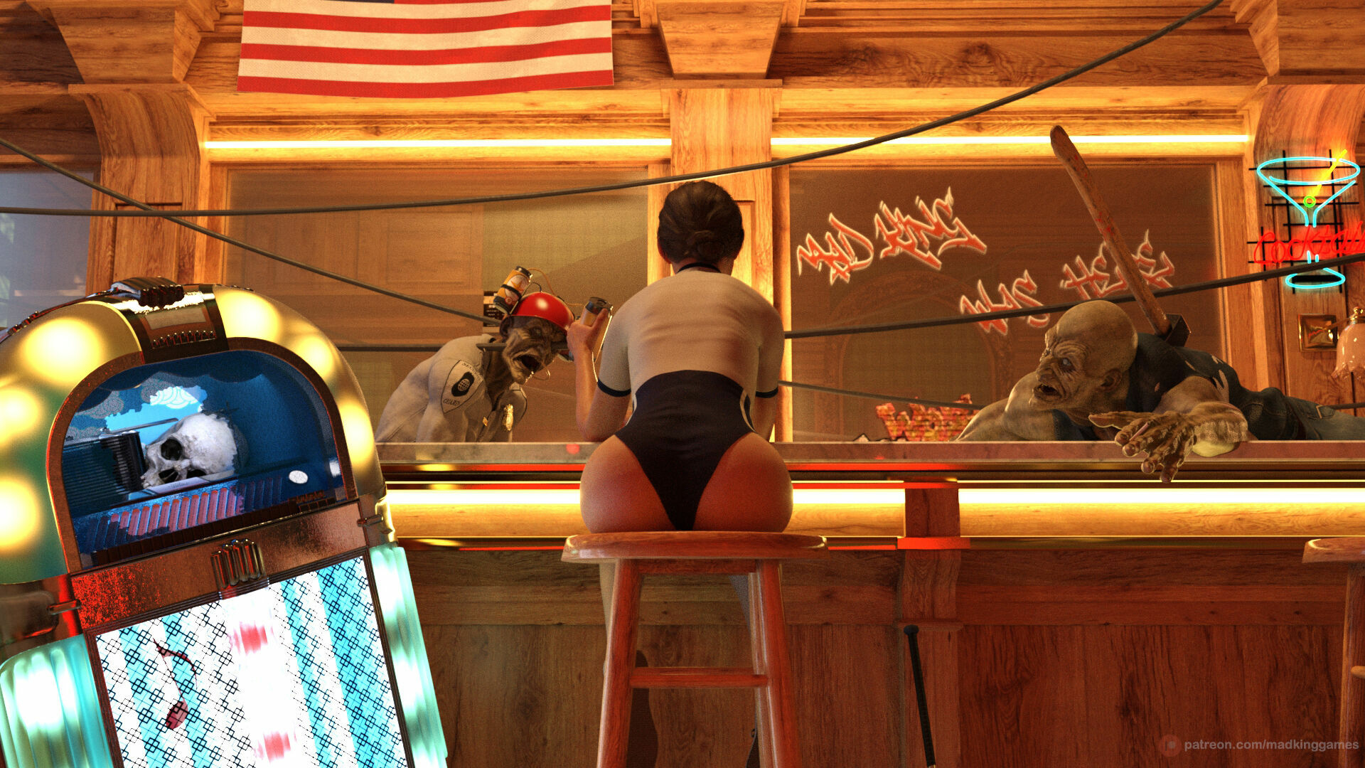 R&R with some lifeless strangers.  Sexy Brunette Big Ass Zombie Bar