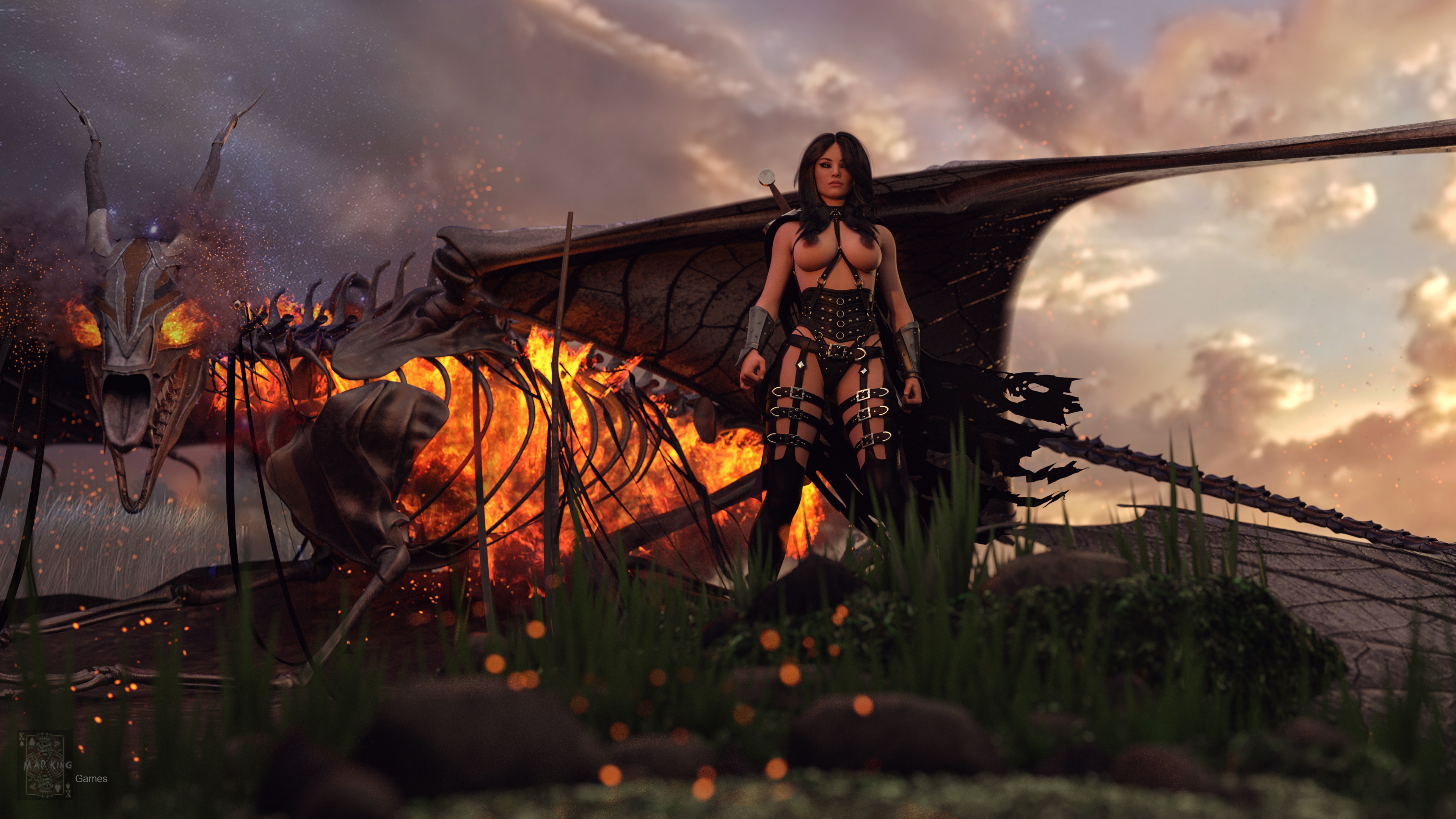 Morrigan s wrath  Sexy Brunette Fantasy Dragon