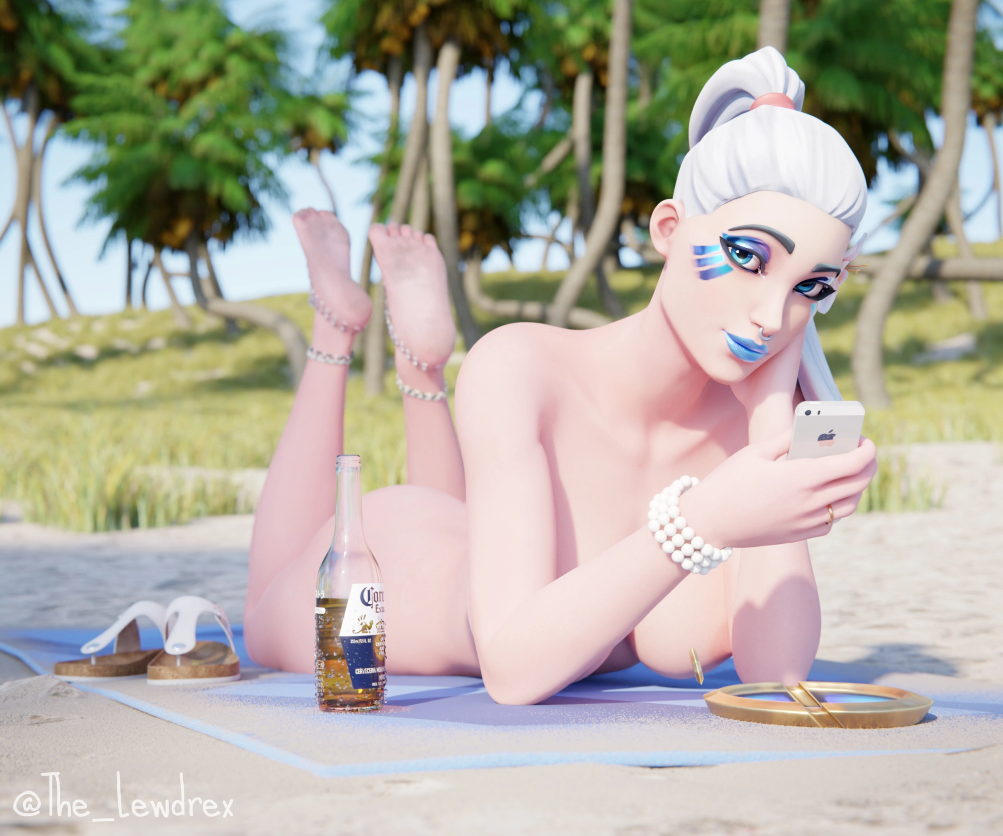 Ark Tanning At The Nudist Beach Ark Fortnite 3d Porn Nsfw Beach Naked Oiled Feet Tits Boobies