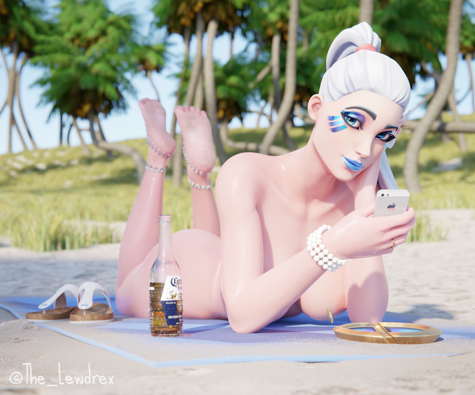 Ark Tanning At The Nudist Beach Ark Fortnite 3d Porn Nsfw Beach Naked Oiled Feet Tits Boobies 2