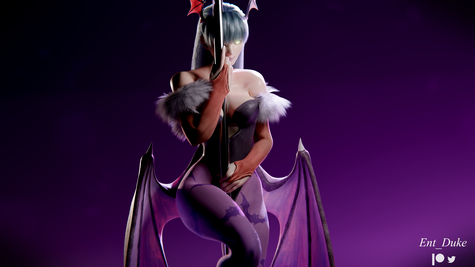 More Morrigan Morrigan Aensland Morrigan Darkstalkers 3d Porn Videogame Nude Pose Posing Succubus