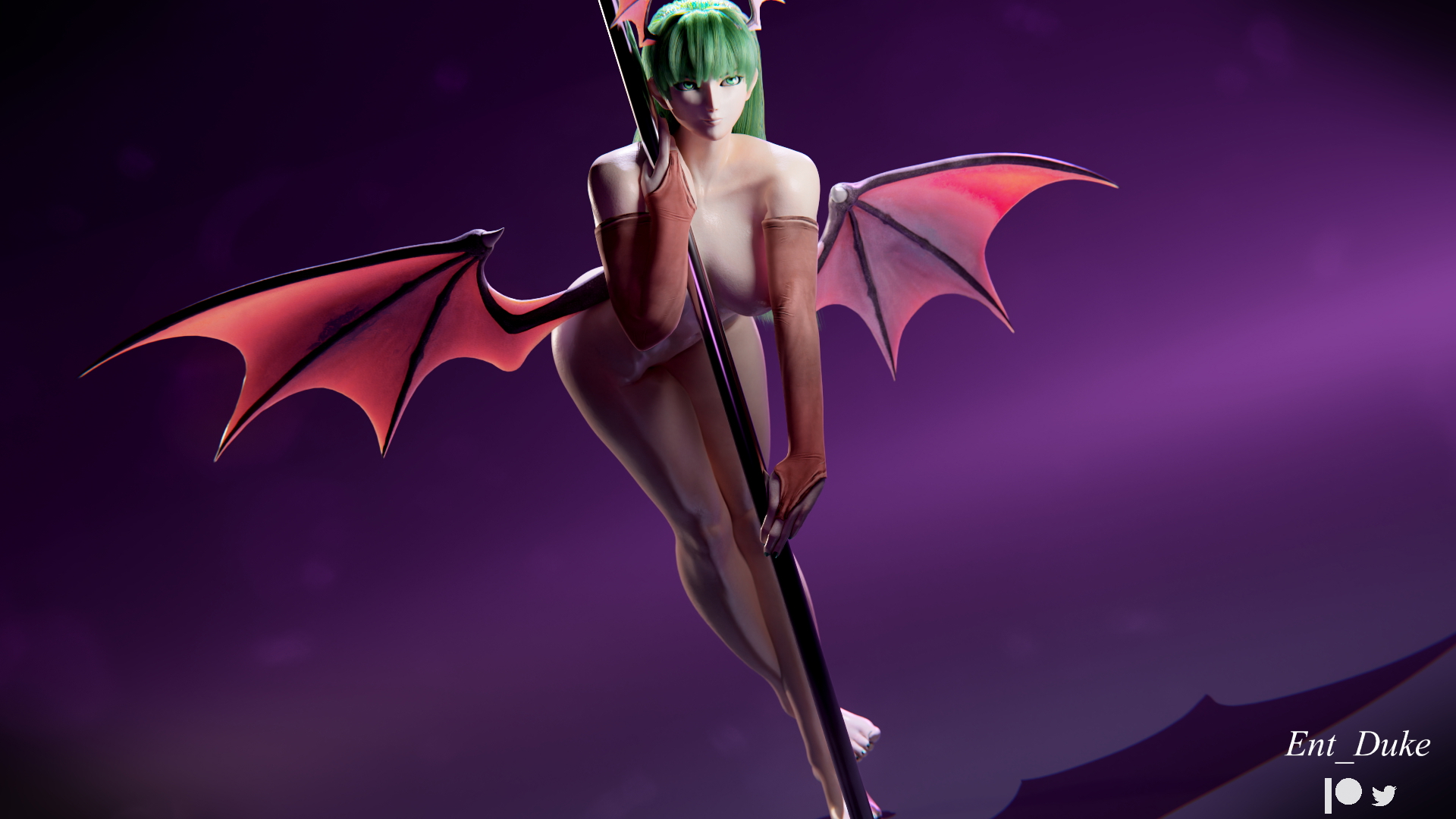 More Morrigan Morrigan Aensland Morrigan Darkstalkers 3d Porn Videogame Nude Pose Posing Succubus 2