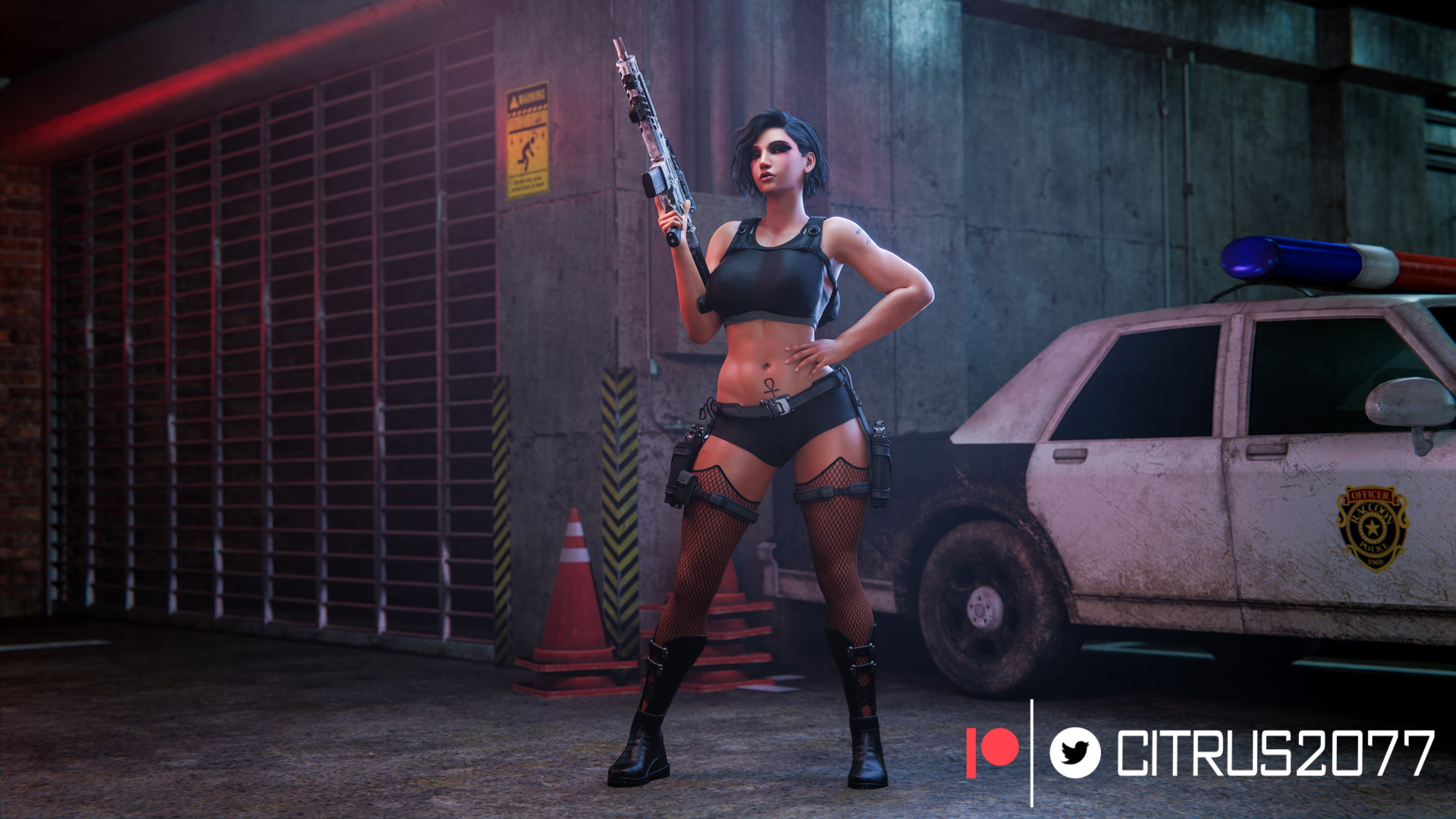 Pharah s pinups Overwatch Pharah Pale Skinned Female Big Ass Pose Naked Sexy Pinup Ass Thighs Clothed Breasts Tits Boobs 3
