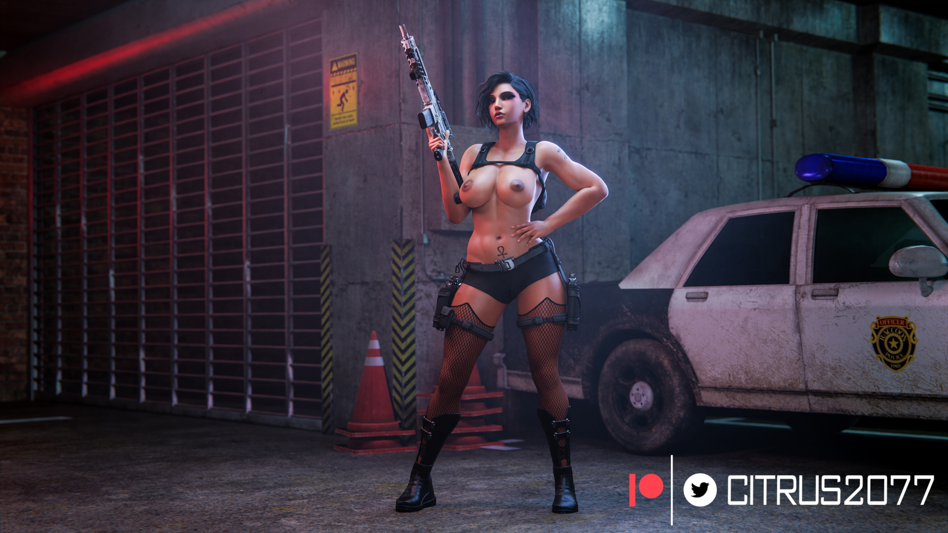 Pharah s pinups Overwatch Pharah Pale Skinned Female Big Ass Pose Naked Sexy Pinup Ass Thighs Clothed Breasts Tits Boobs 4