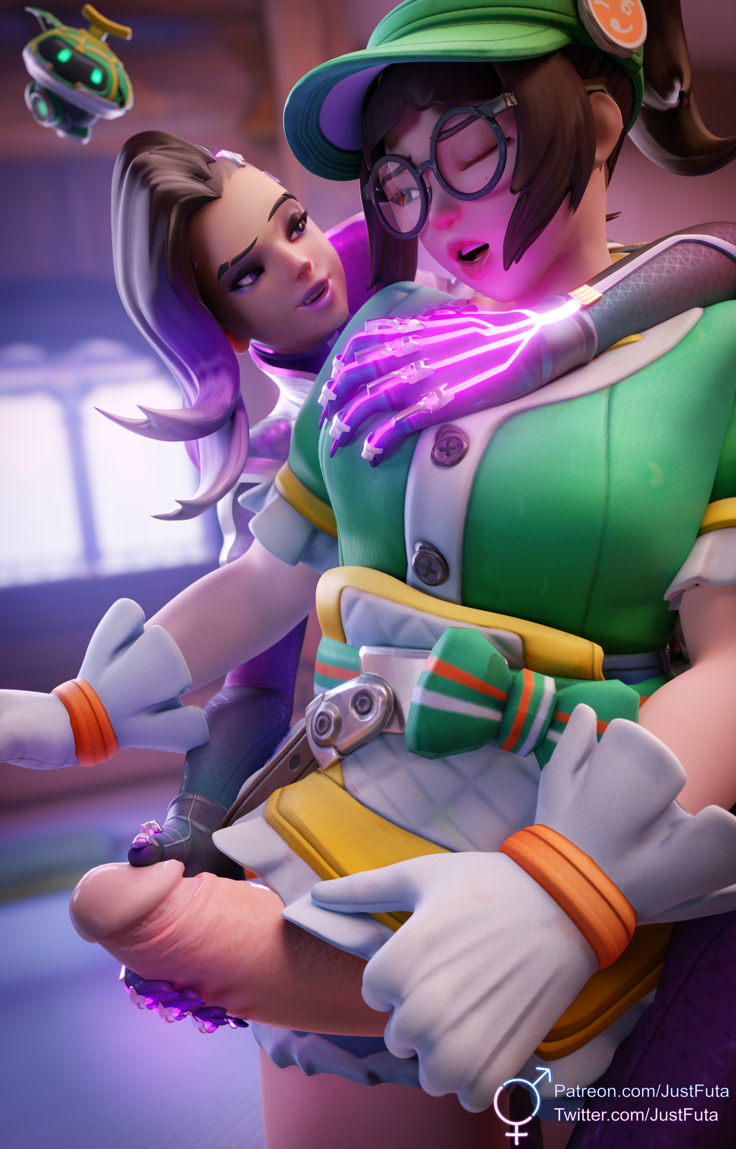 mei sombra oral sex Mei (Overwatch) Sombra Overwatch Dickgirl Dick Massive Dick Handjob Horny Face 3d Porn