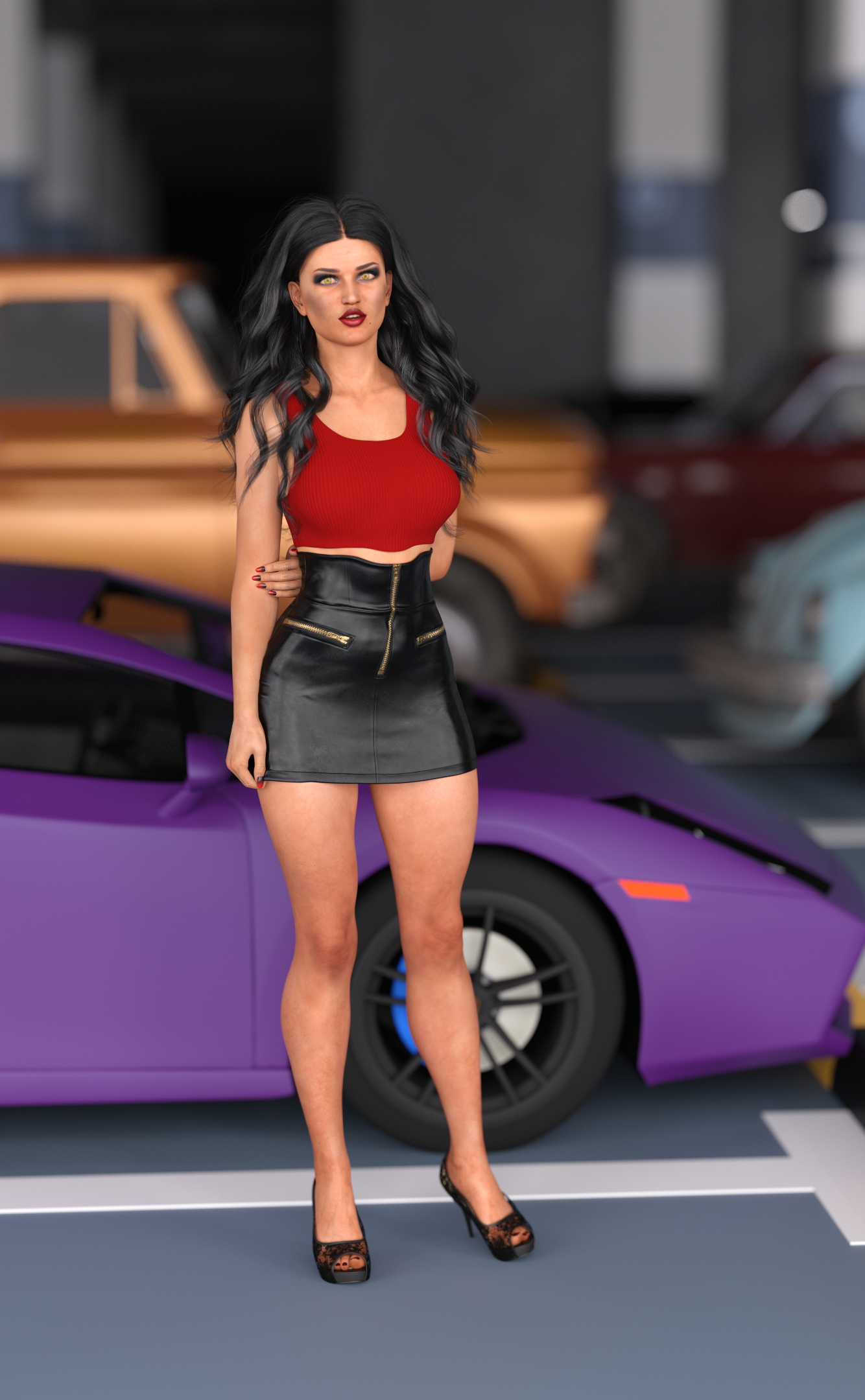 Car Park  Pinup Sexy Nude Big Tits Big Ass 2