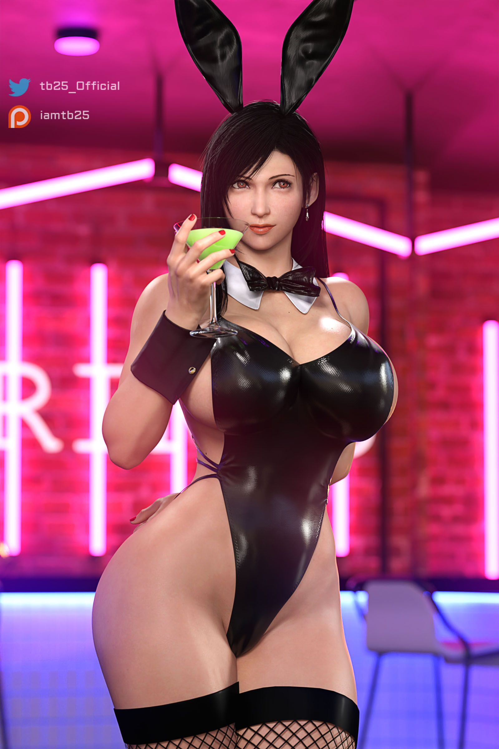 Tifa Lockhart Final Fantasy Final Fantasy 7 Remake Final Fantasy 7 Tifa Lockhart Tifa Big Tits Big Breasts Pinup Pussy Thicc Curvy Big Ass Thick Thighs Thighs Bunny Bunny Suit