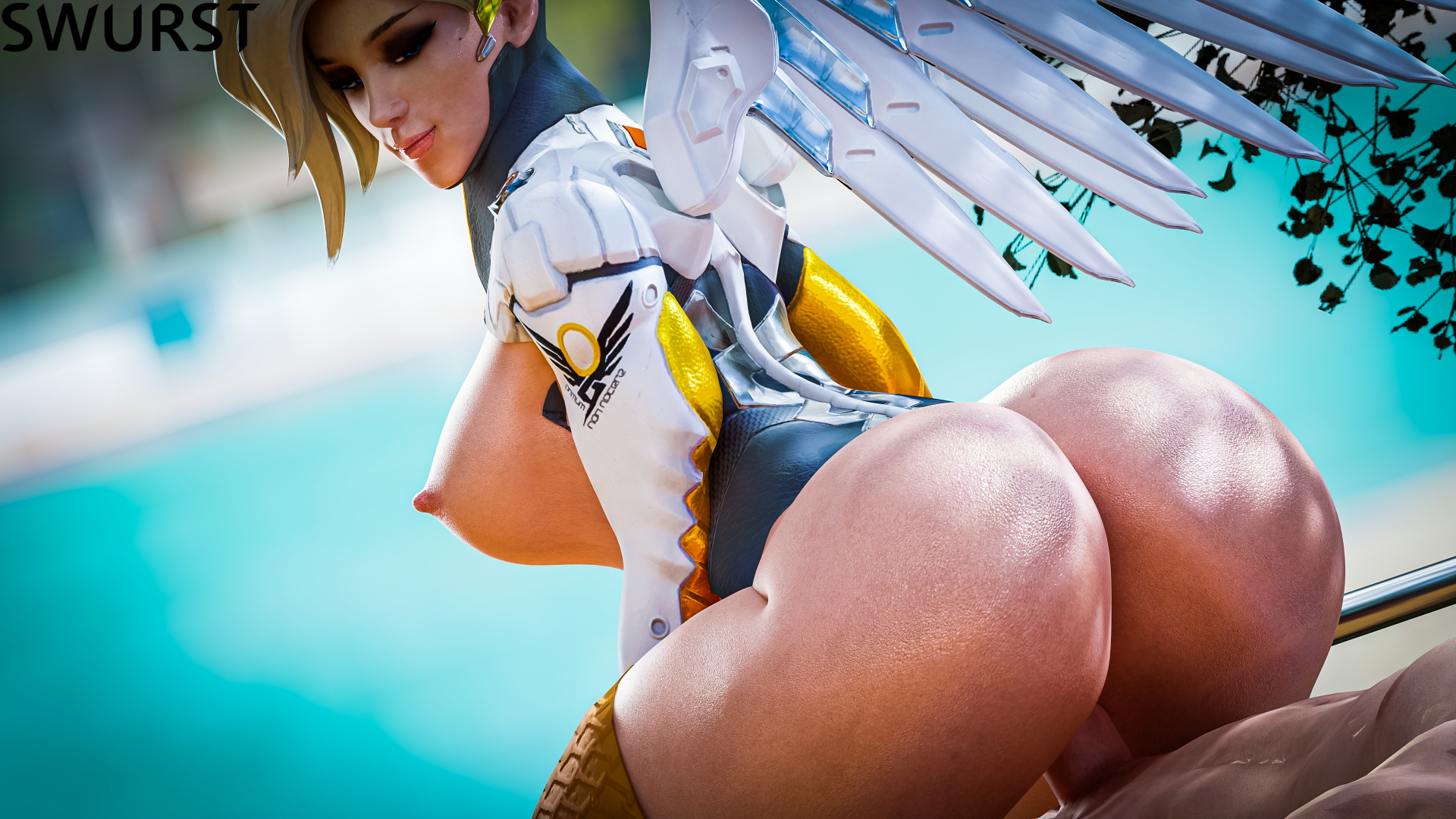 Mercy - Holiday - Classic Variant! Mercy Overwatch Big Ass Ass Big Tits Boobs Big boobs Pink Nipples Nipples Horny Face Sexy Naked Half Naked 3d Porn 3
