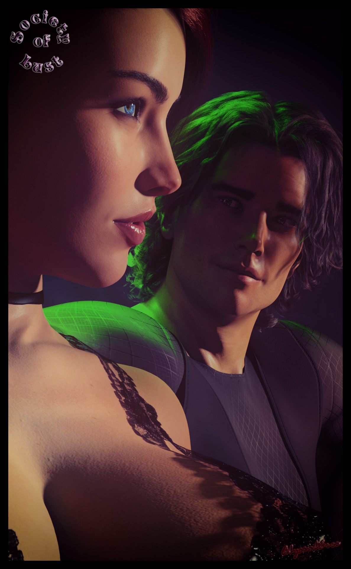 There are two additional images with Laura at the Art Stage  but she is posing with Dante this time.
Here is the first one  a nice twin-portrait shot.