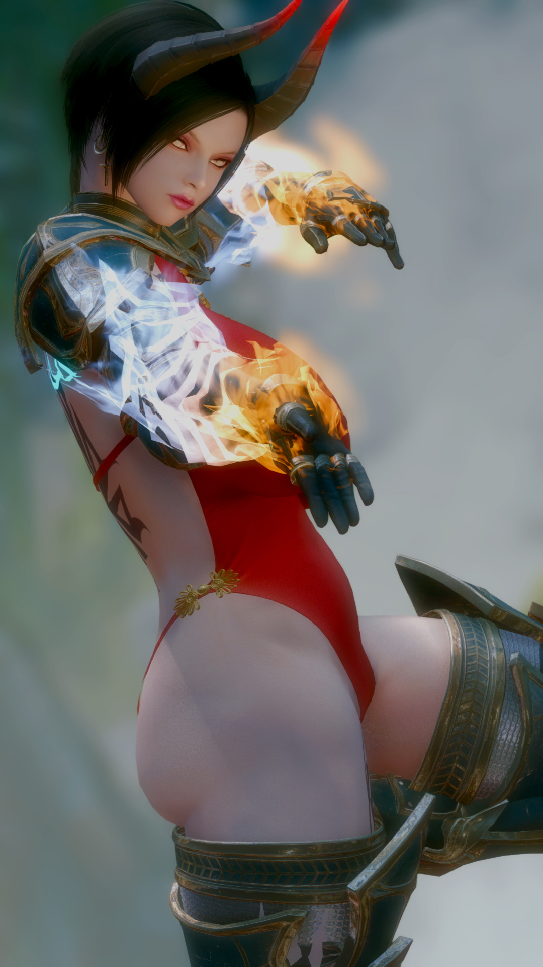 DragonFlame sexy outfit Skyrim Ass Cute Cute Ass Bikini Short Hair Horny Face 3d Porn Sfw