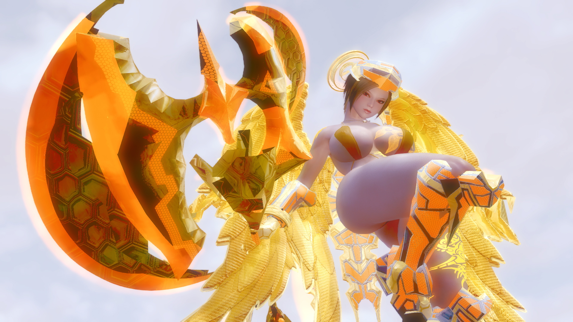 Angelic Archon sexy outfit Skyrim Ass Cute Cute Ass Bikini Short Hair Horny Face Big Tits Tits Lingerie 3d Porn