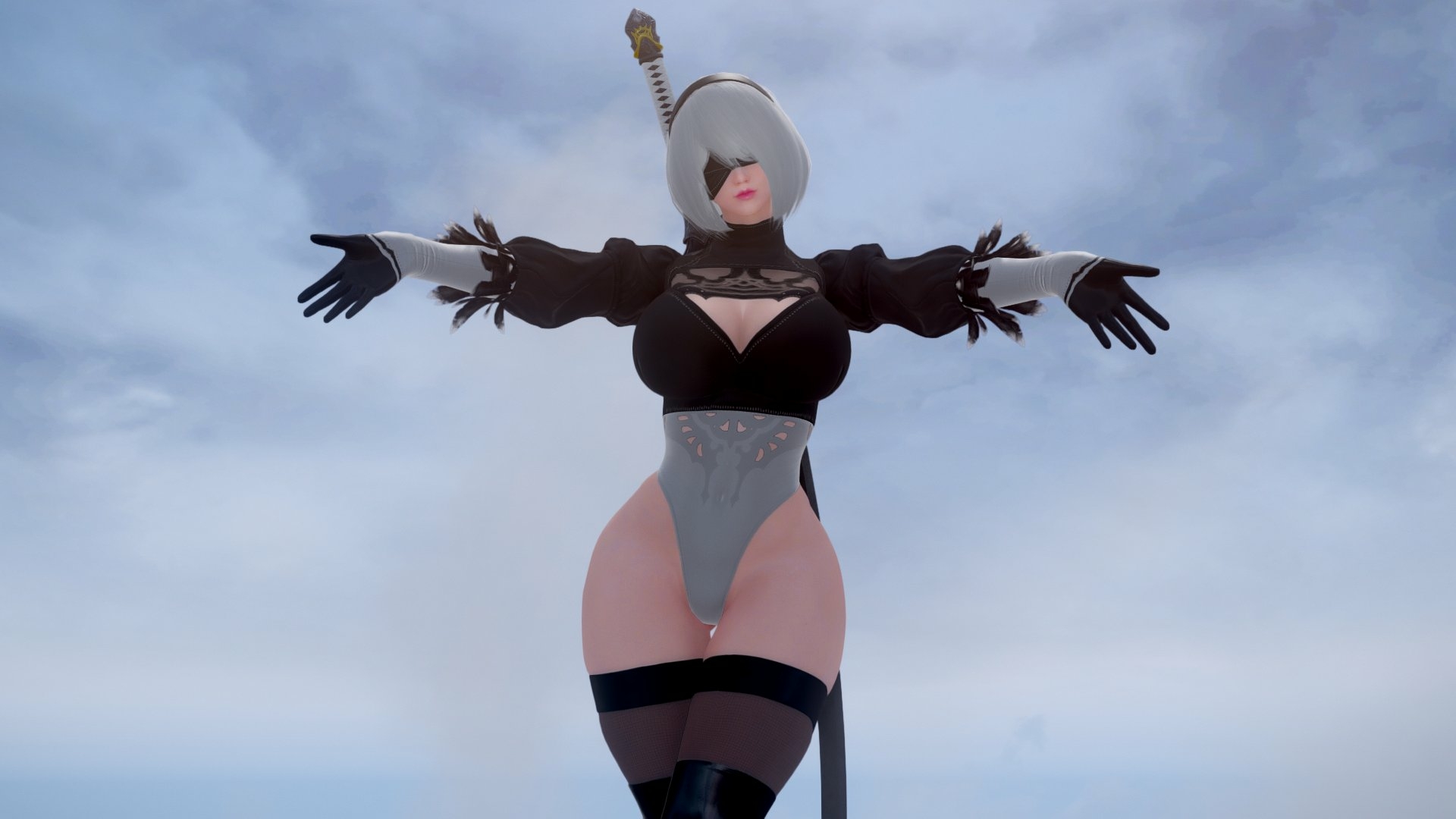 yorha nier automata Yorha2b Yorha A2 Nier Automata Big Tits Tits Boobs Lingerie Bikini Sexy Pussy Shaved Pussy Half Naked 3d Porn 2