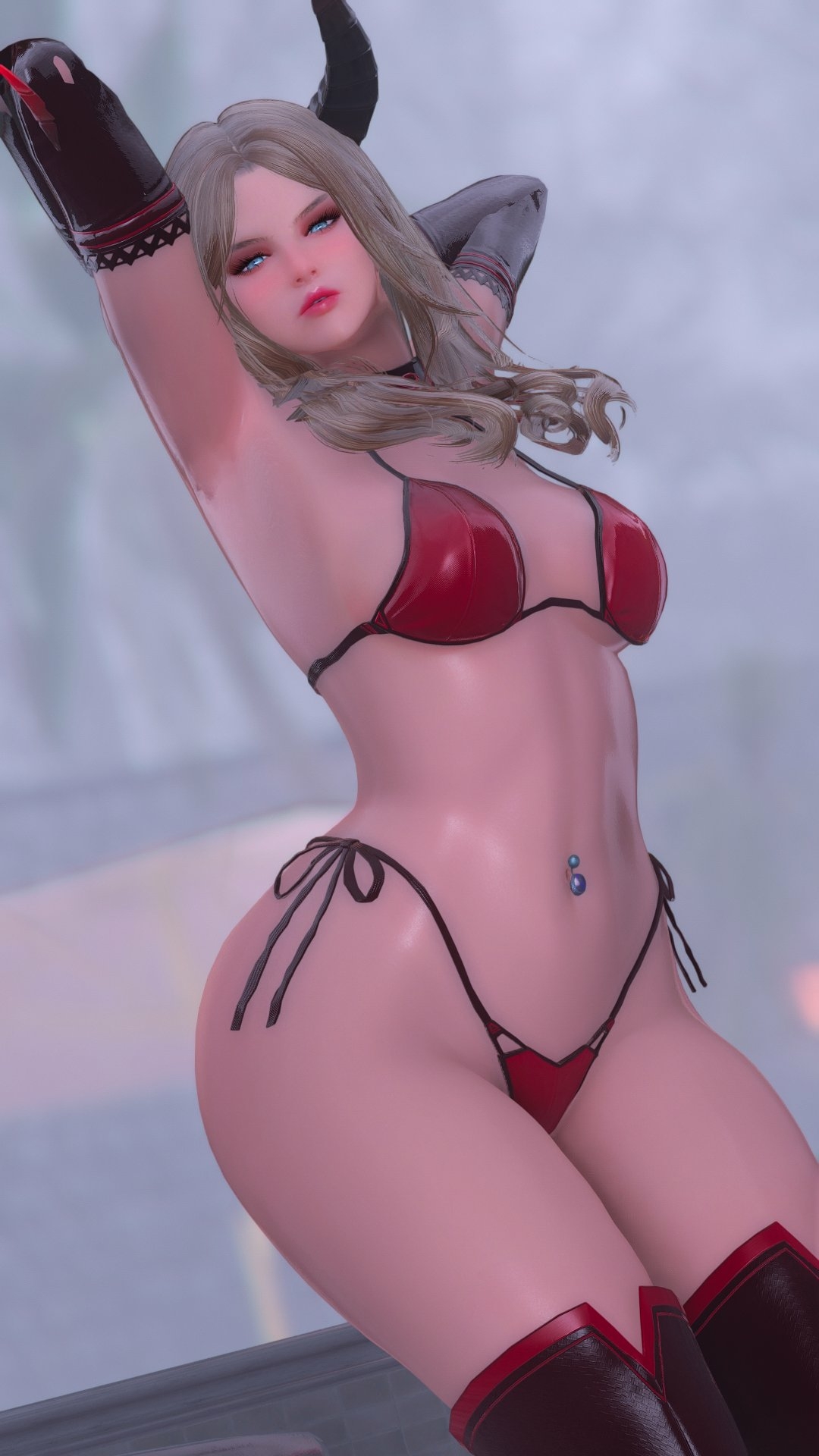 Sexy red bikini Skyrim Boobs Big Tits Mod Lingerie Bikini Pussy Shaved Pussy Sexy Nsfw 3d Porn