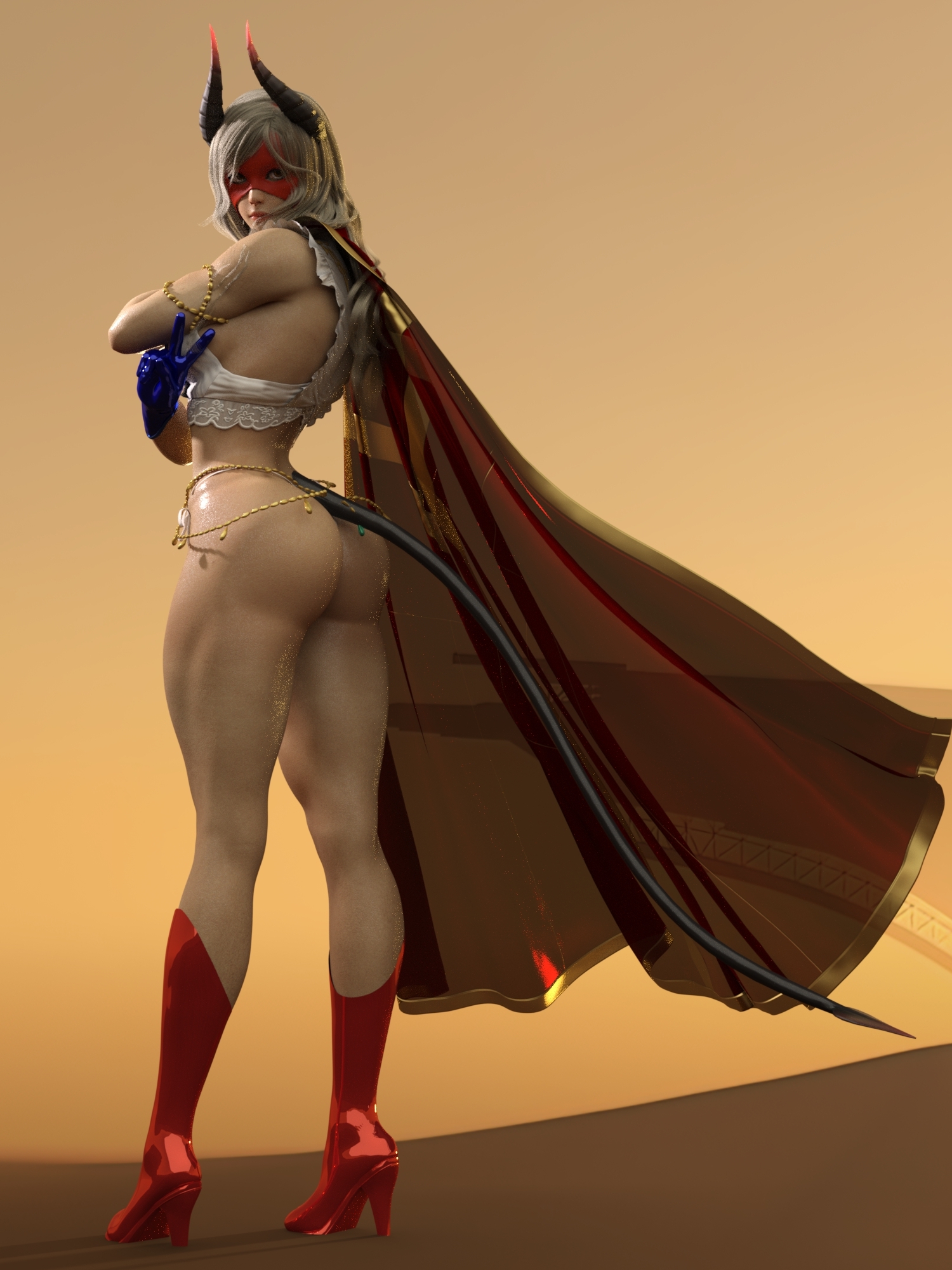 Ryan reos power girl ass view  Boobs Big boobs Lingerie Perfect Body Back View Sexy Mod 3d Porn