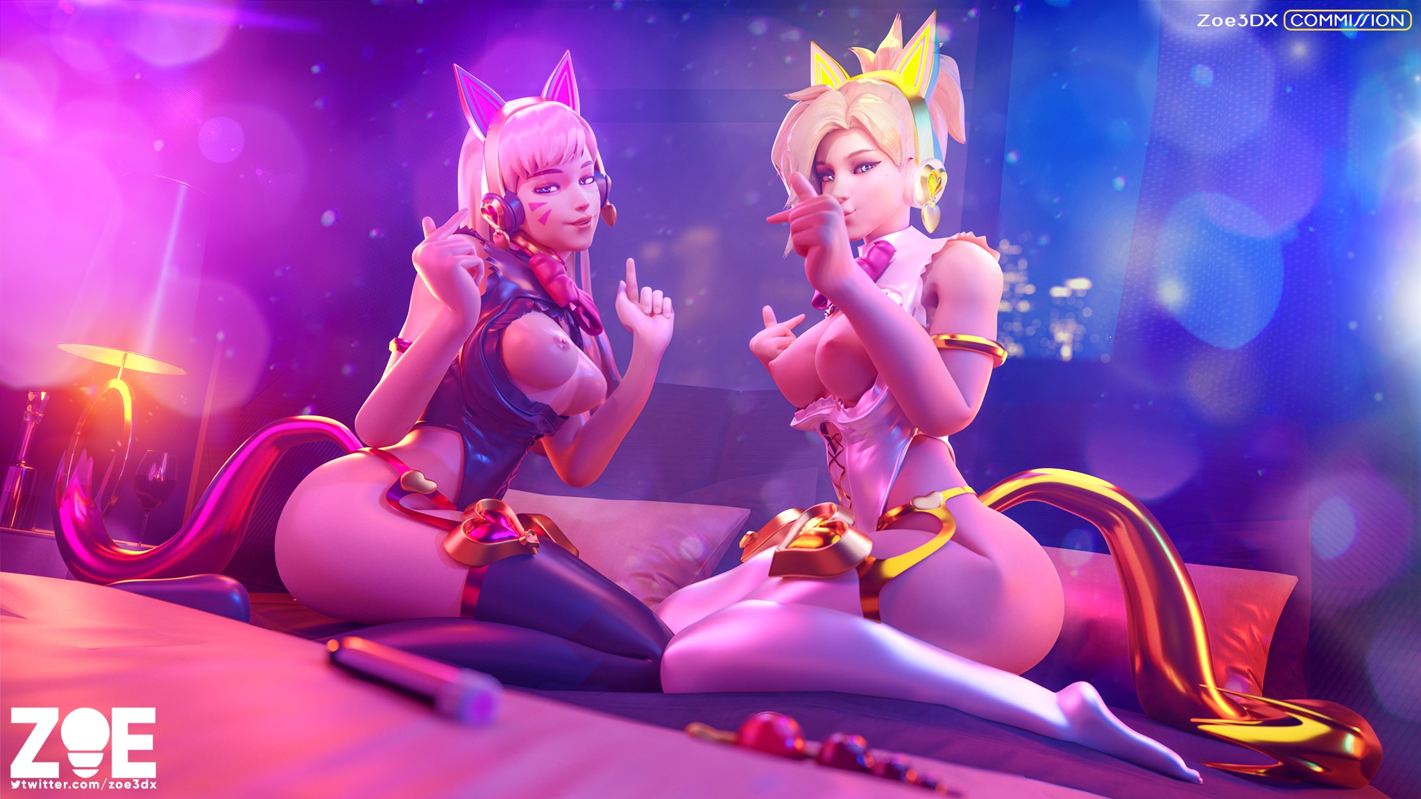 Cosplay cuties showing some love. ♥ Overwatch Dva (overwatch) D.va Mercy Thick Thighs Boobs Big Tits Big Breasts Looking At Viewer Ass