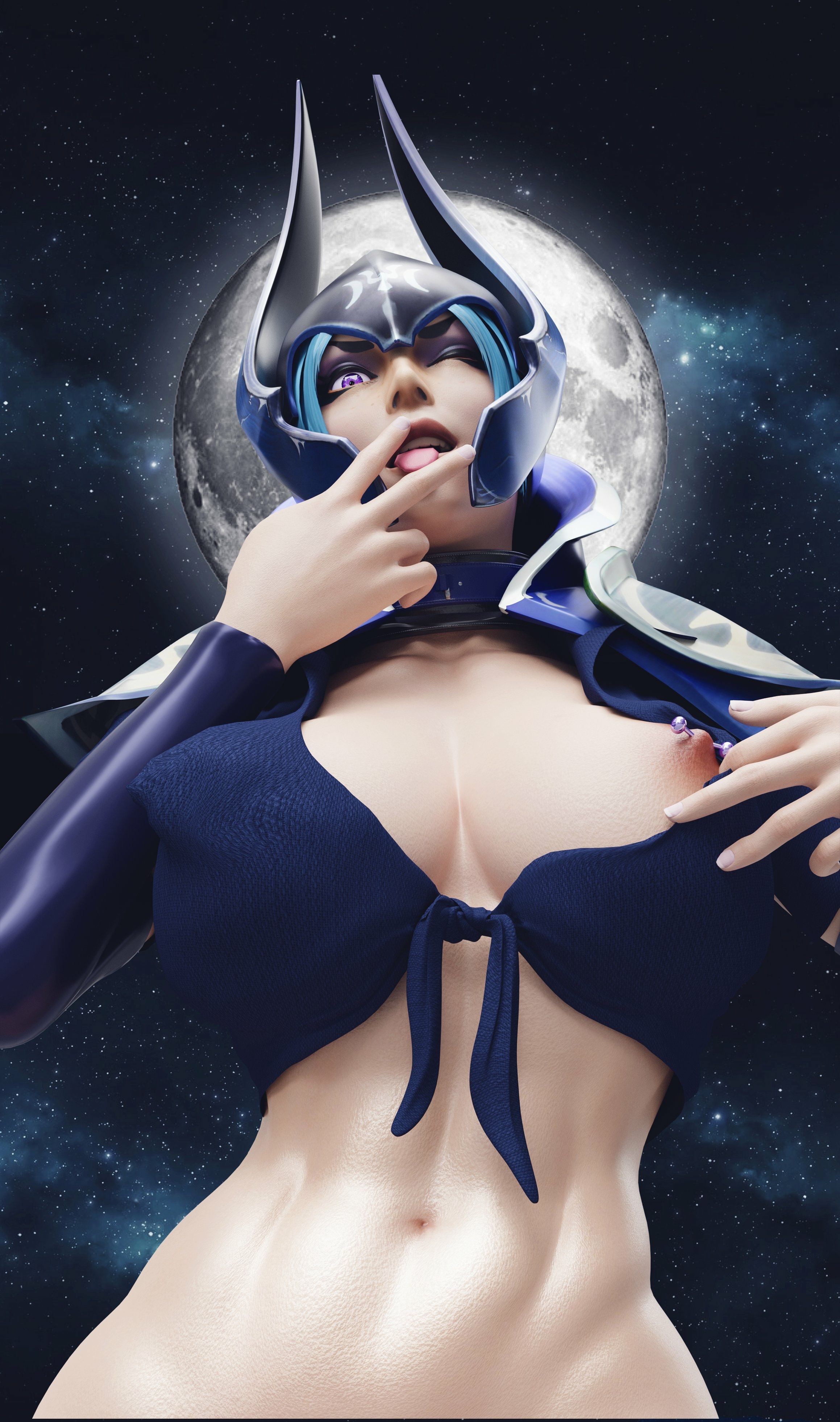 Luna got a major in teasing Luna Dota 2 Nsfw Boobs Big boobs Nipples Erect Nipples Sexy 3d Porn