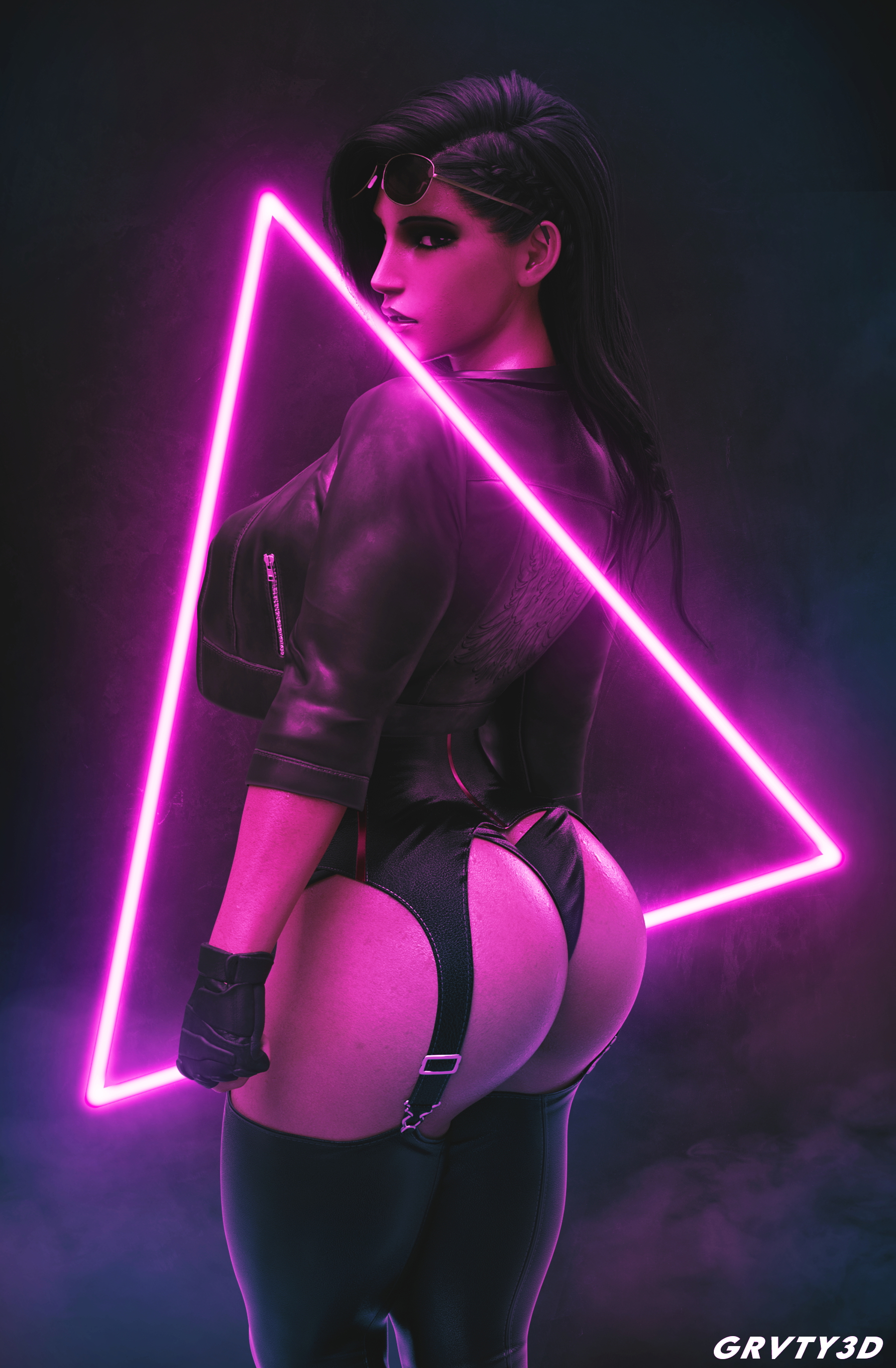 Pharah neon cheeks Pharah Overwatch Sfw Big Ass Ass Back View Sexy 3d Porn