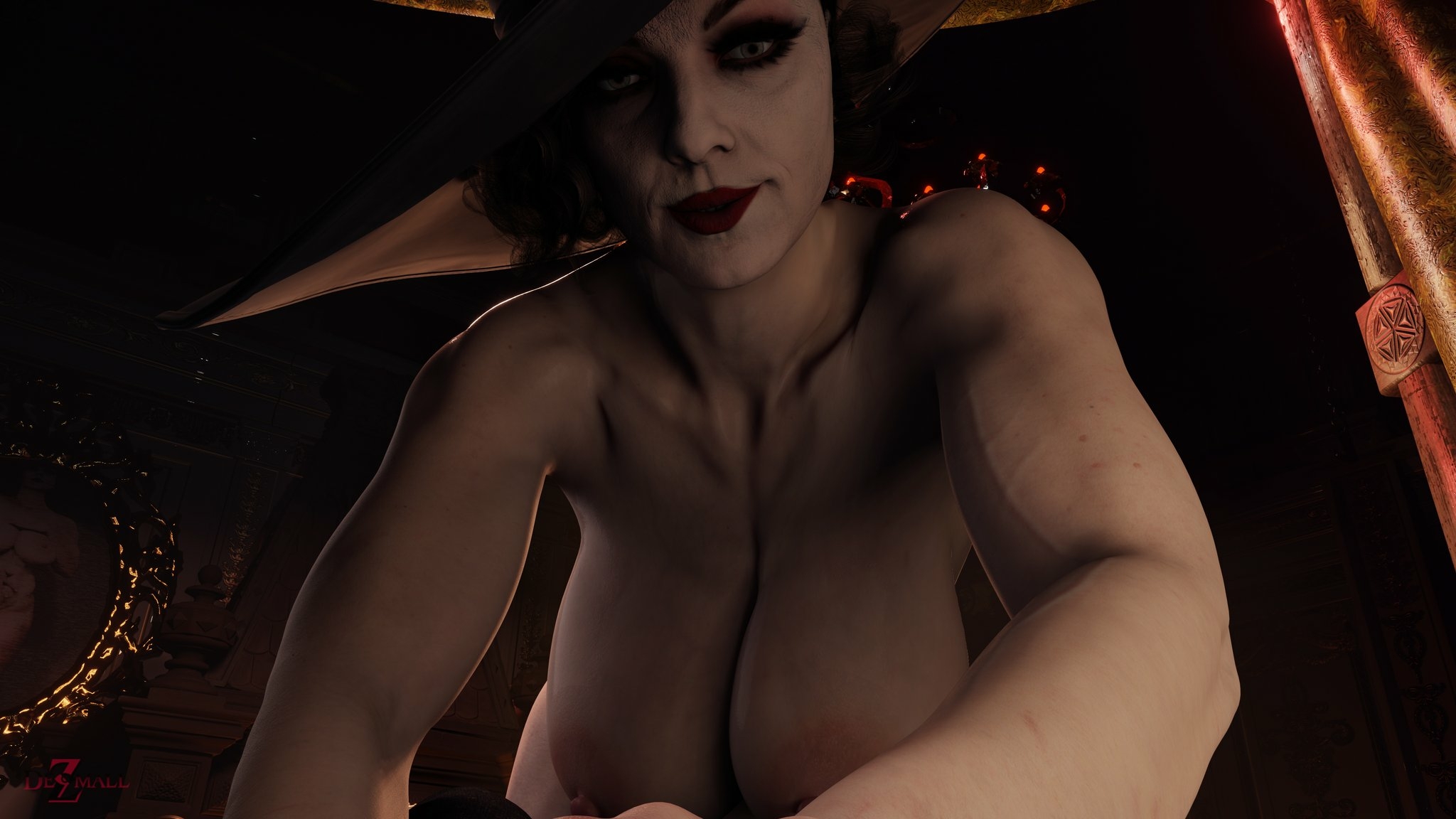 hot lady d Alcina Dimitrescu Resident Evil Big Ass Ass Boobs Big boobs Nipples Pussy Naked 3d Porn 3